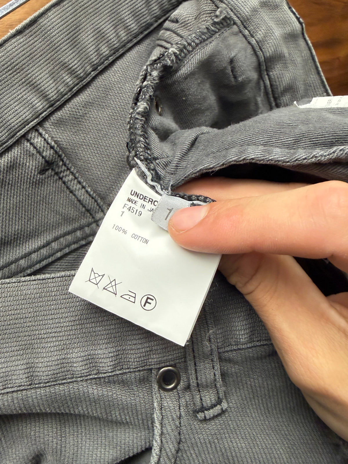 AW2010 Undercover ‘Reverse Running’ Darted Grey Skinny Jeans