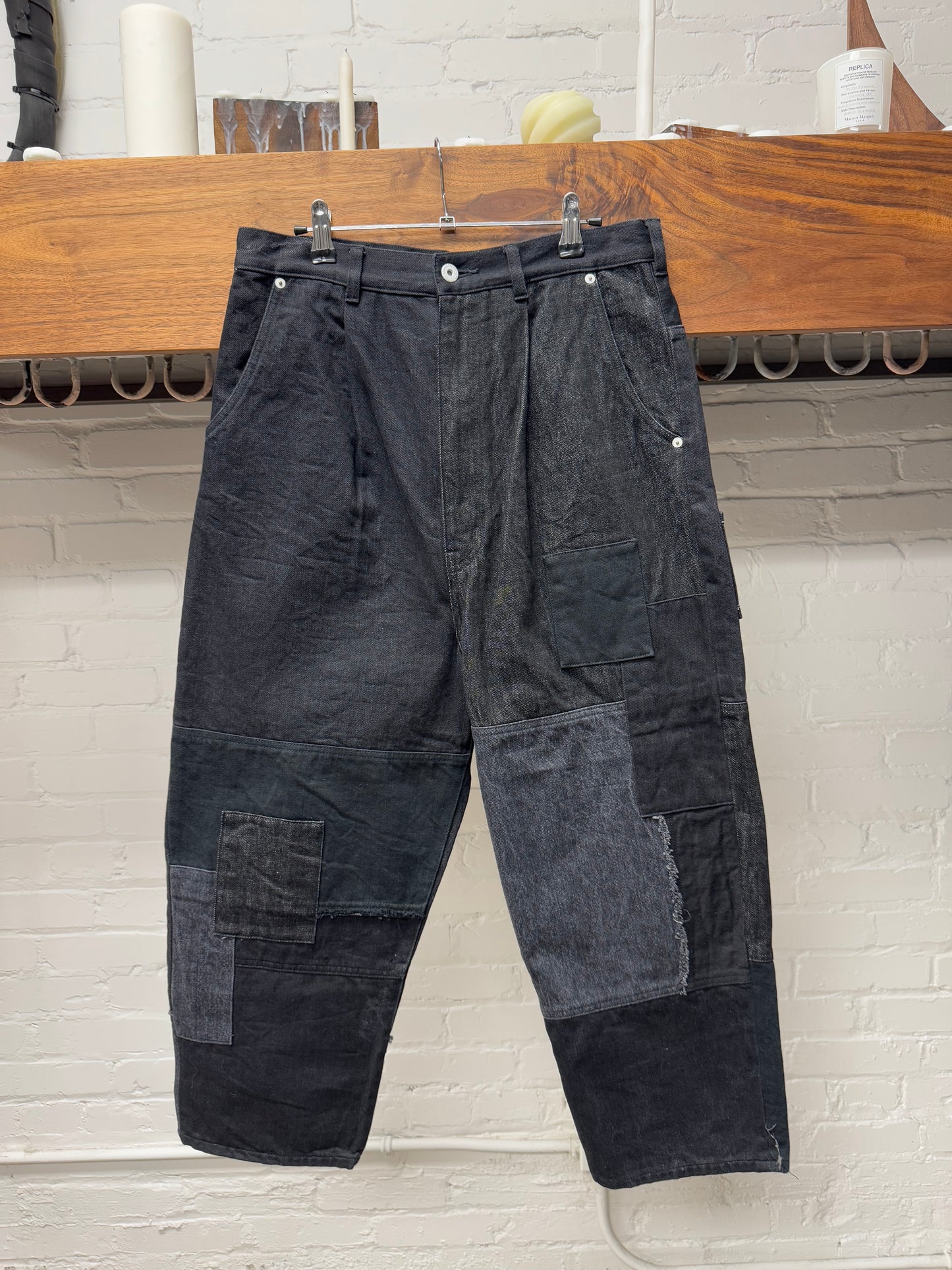 Comme Des Garçons Homme Buckle Back Patchwork Denim