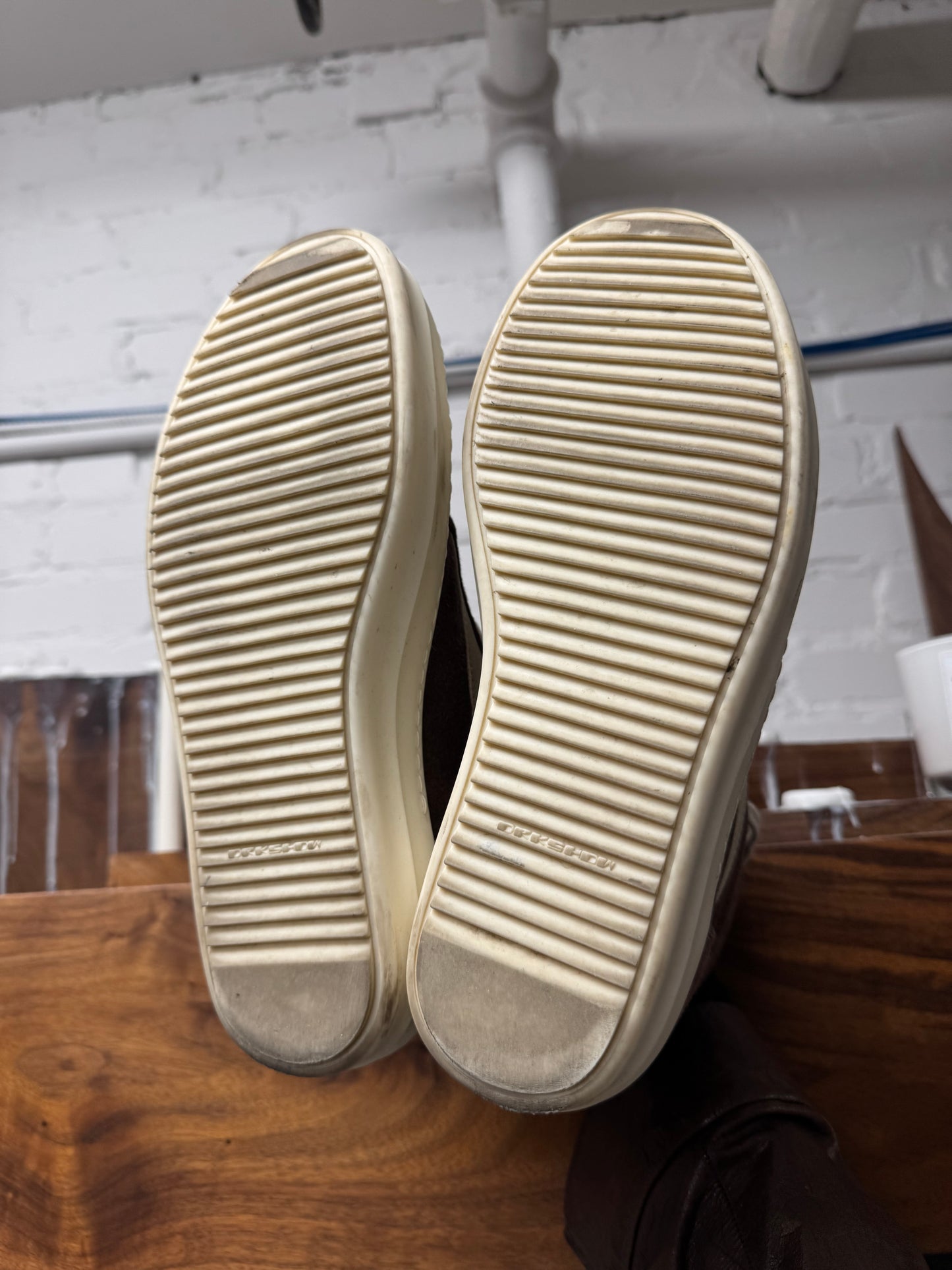 AW2024 Rick Owens ‘Vans’ Porterville Dust Brown High Top Sneakers