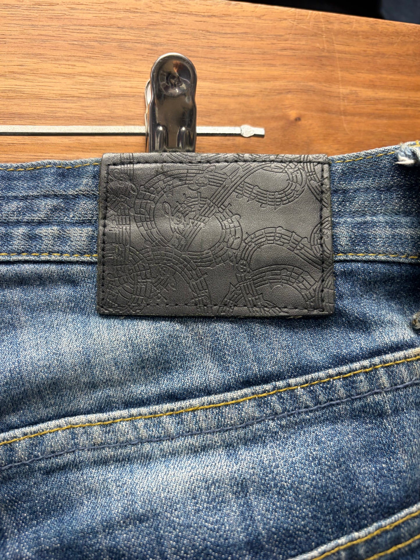 Number Nine Darted Blue ‘Music Note’ Skinny Jeans