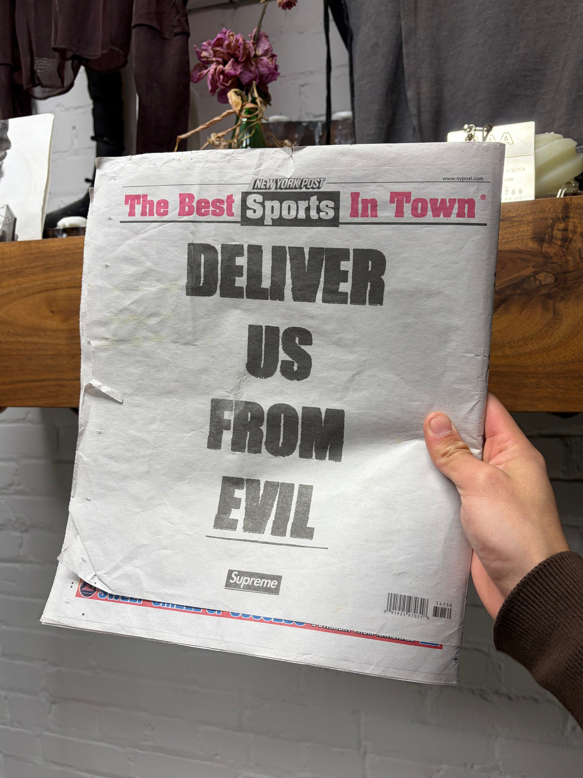 AW2026 Supreme x New York Post ‘Deliver us From Evil’ Newspaper Pressing