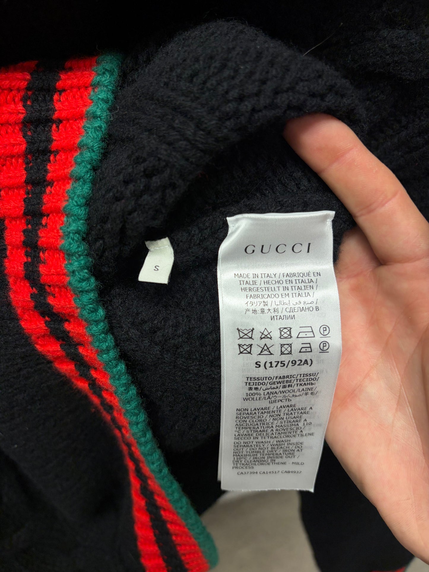 Gucci Cable Wool ‘Striped Logo’ Knit Sweater