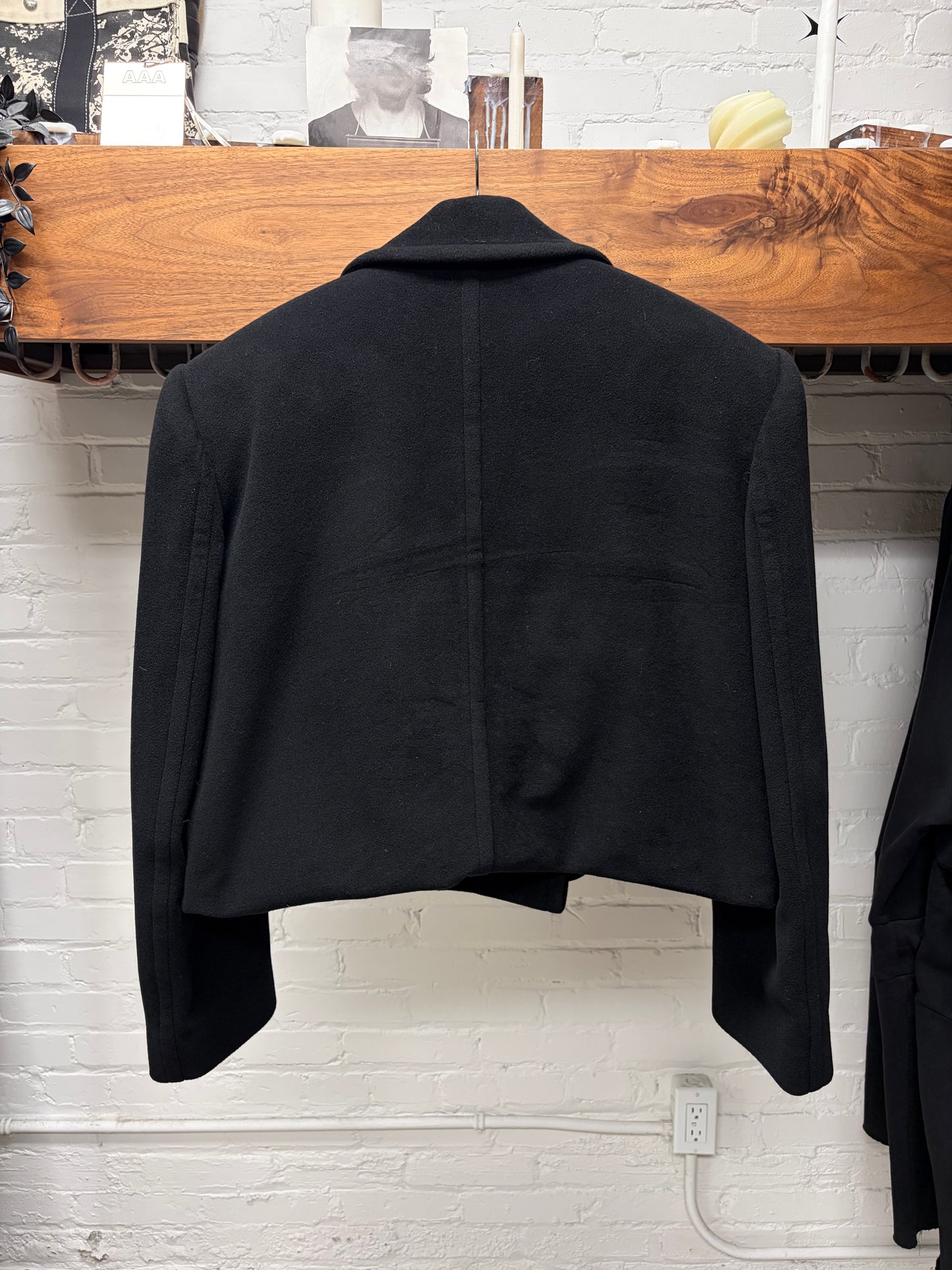 Balenciaga ‘Folded’ Power-Shoulder Cashmere Double Breasted Coat
