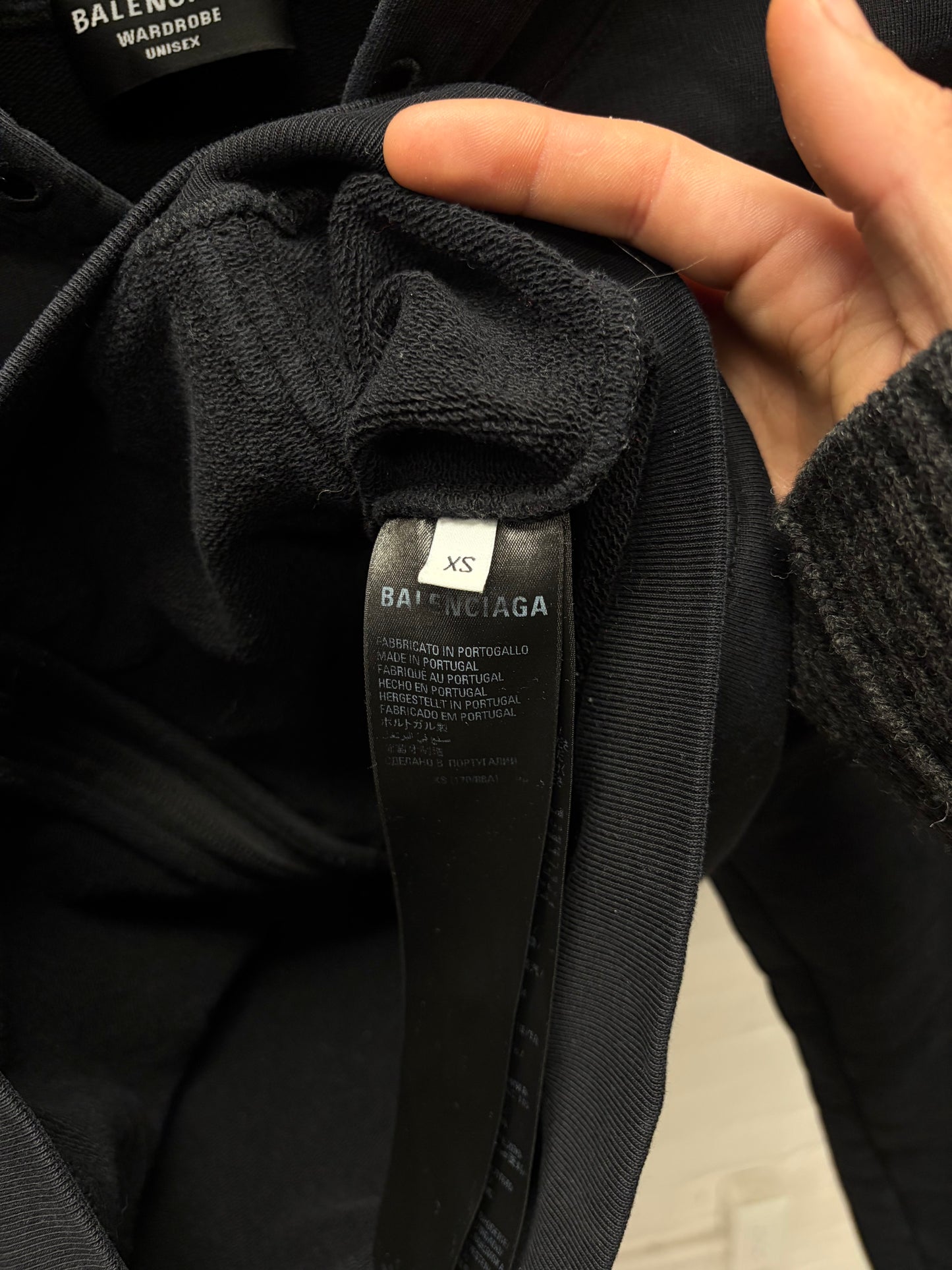 2017 Balenciaga Campaign Logo Black Zip-Up Hoodie