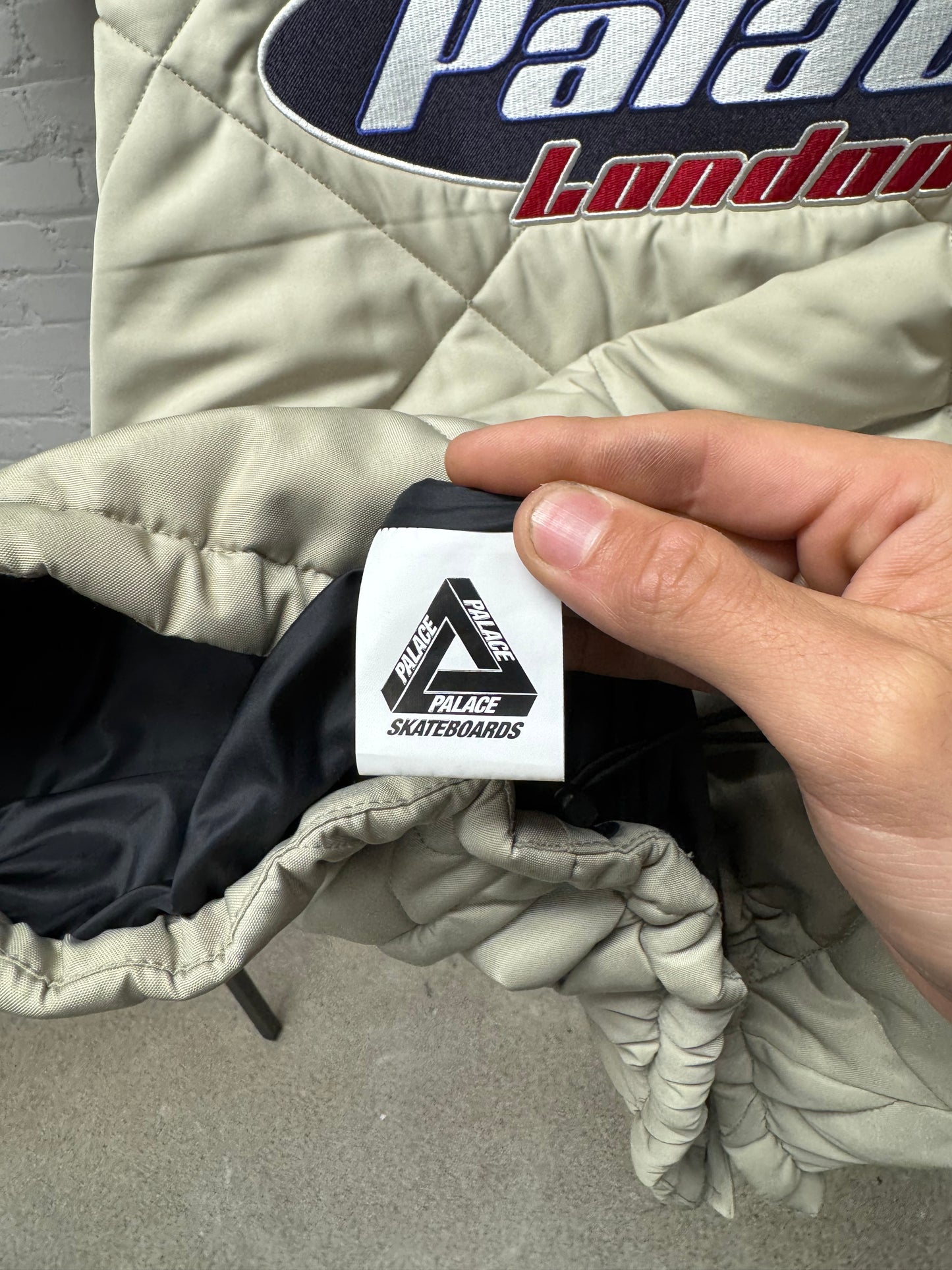 AW2021 Palace ‘Stone’ Collared ‘Puffa’ Zip-Up Work Jacket