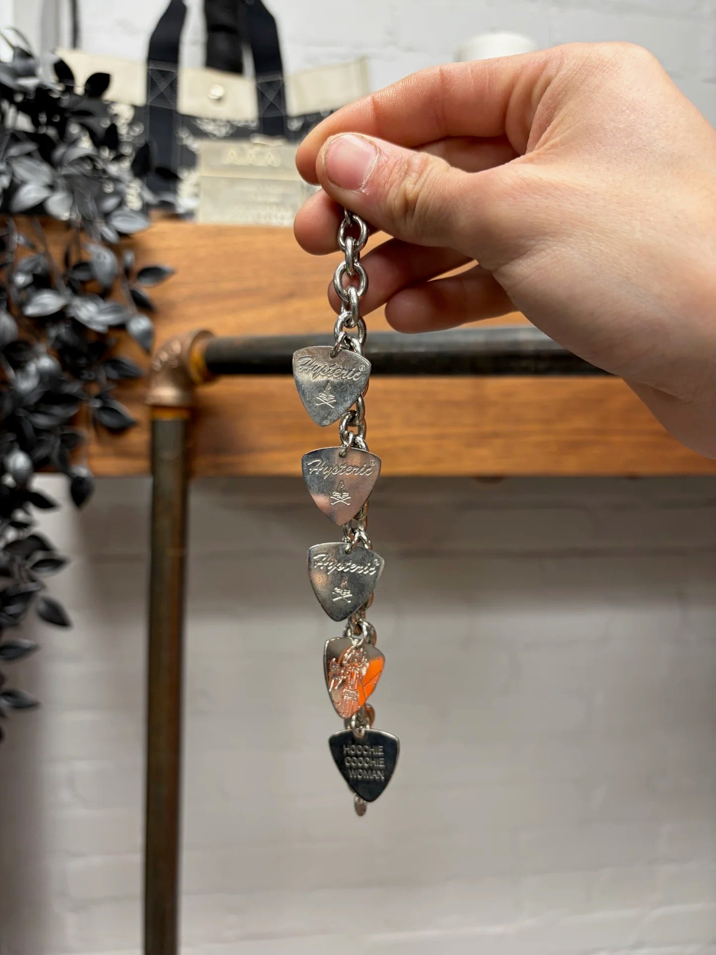 Hysteric Glamour ‘Guitar Pick’ Silver Charm Bracelet