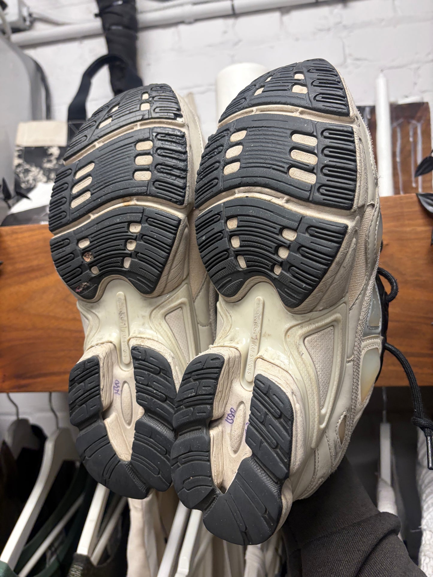 Raf Simons x Adidas Ozweegos V3 Cream White Low Top Sneakers
