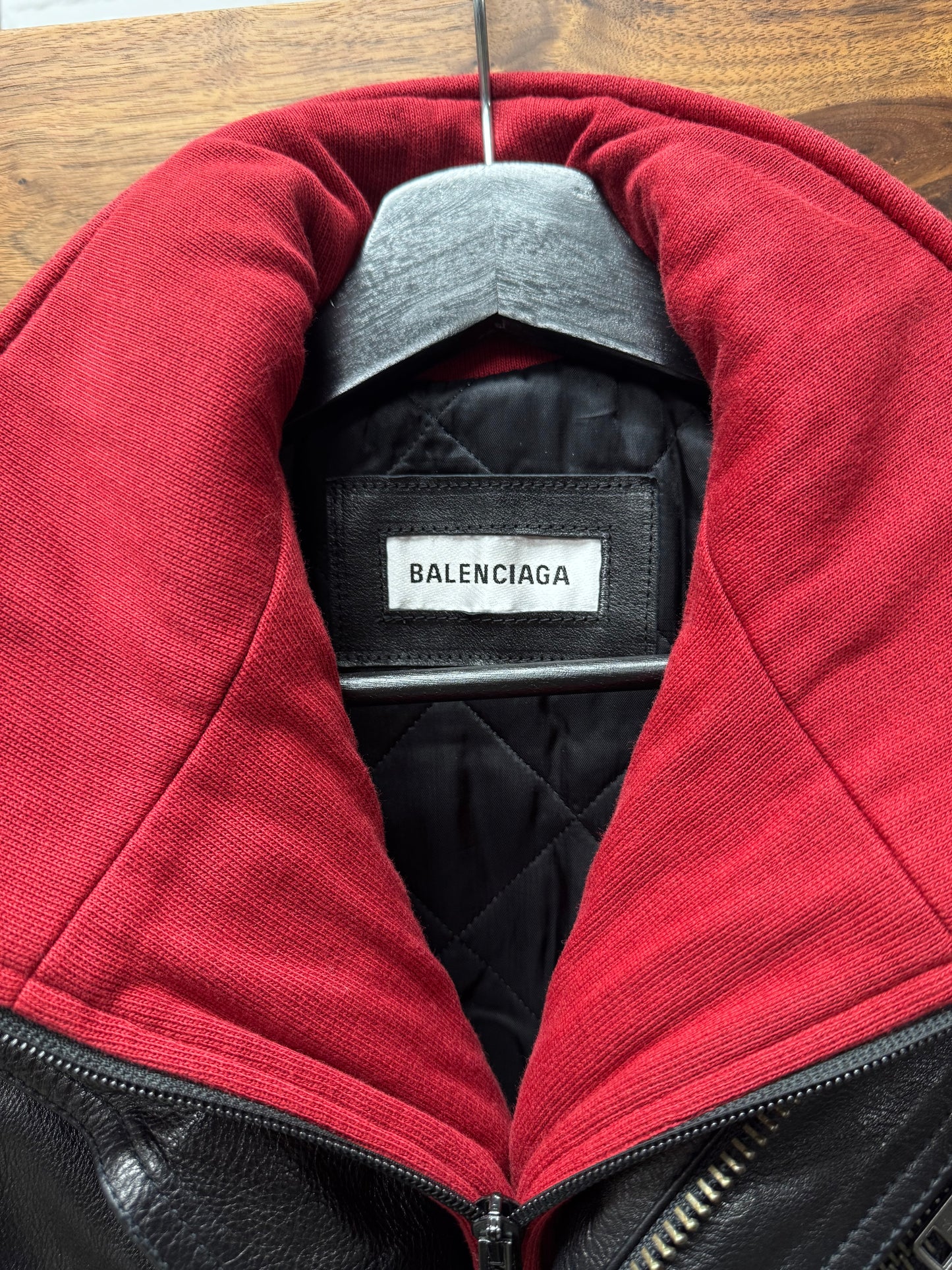 AW2018 Balenciaga ‘Triple Layer’ Denim/Sweatshirt/Leather Fringe Jacket