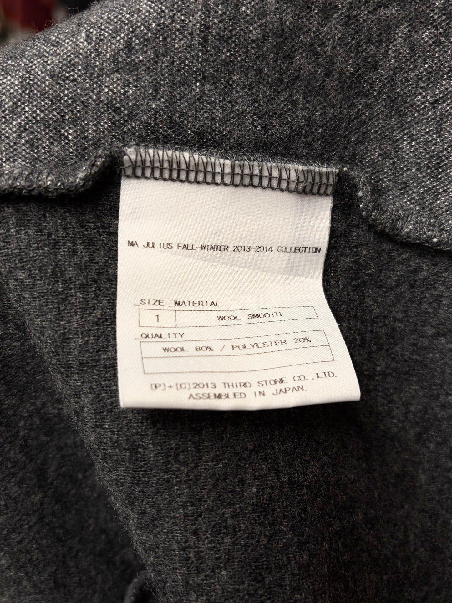 AW2013 Julius ‘Smooth Wool’ Grey Roll Neck Sweater