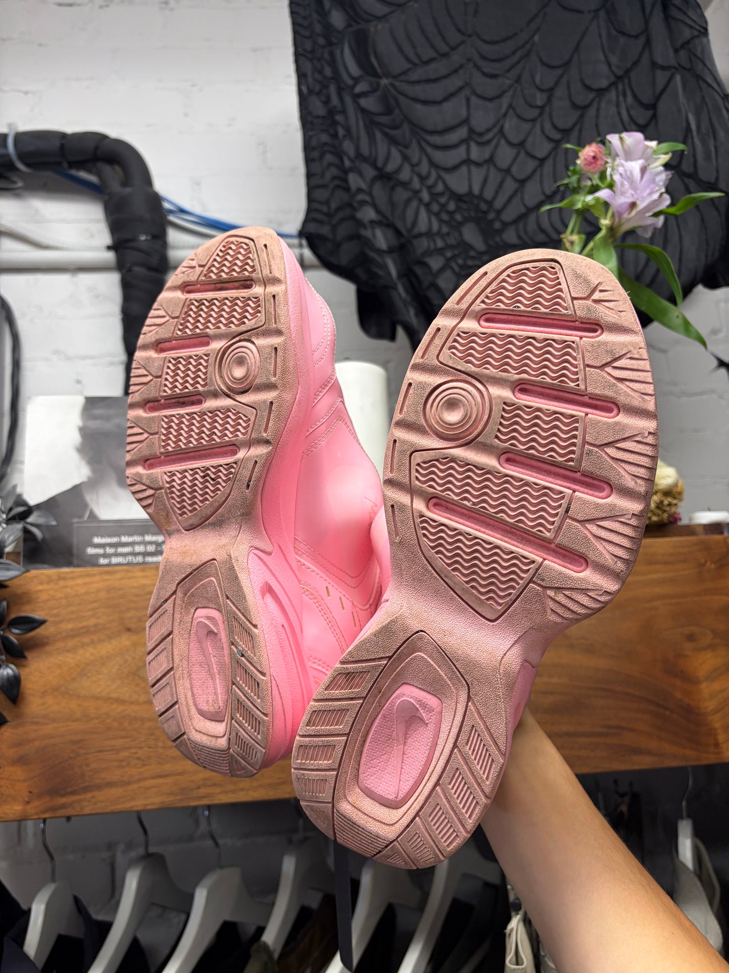 Martine Rose x Nike ‘Air Monarch’ Pink Leather Low Top Sneakers