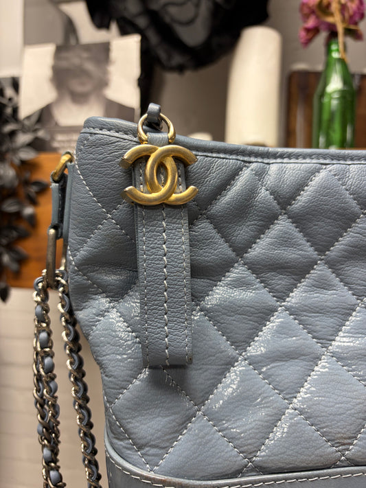 2018 Chanel ‘Gabrielle’ Quilted Goatskin/Patent Leather Bag