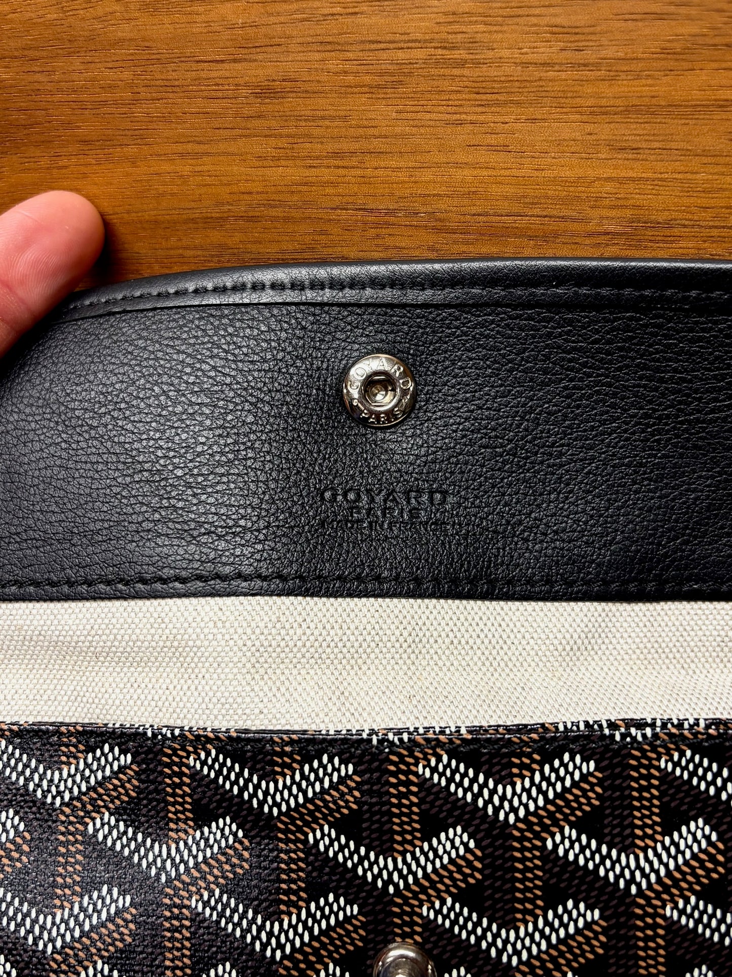 Goyard ‘Saint Louis GM’ Black Leather Tote Bag