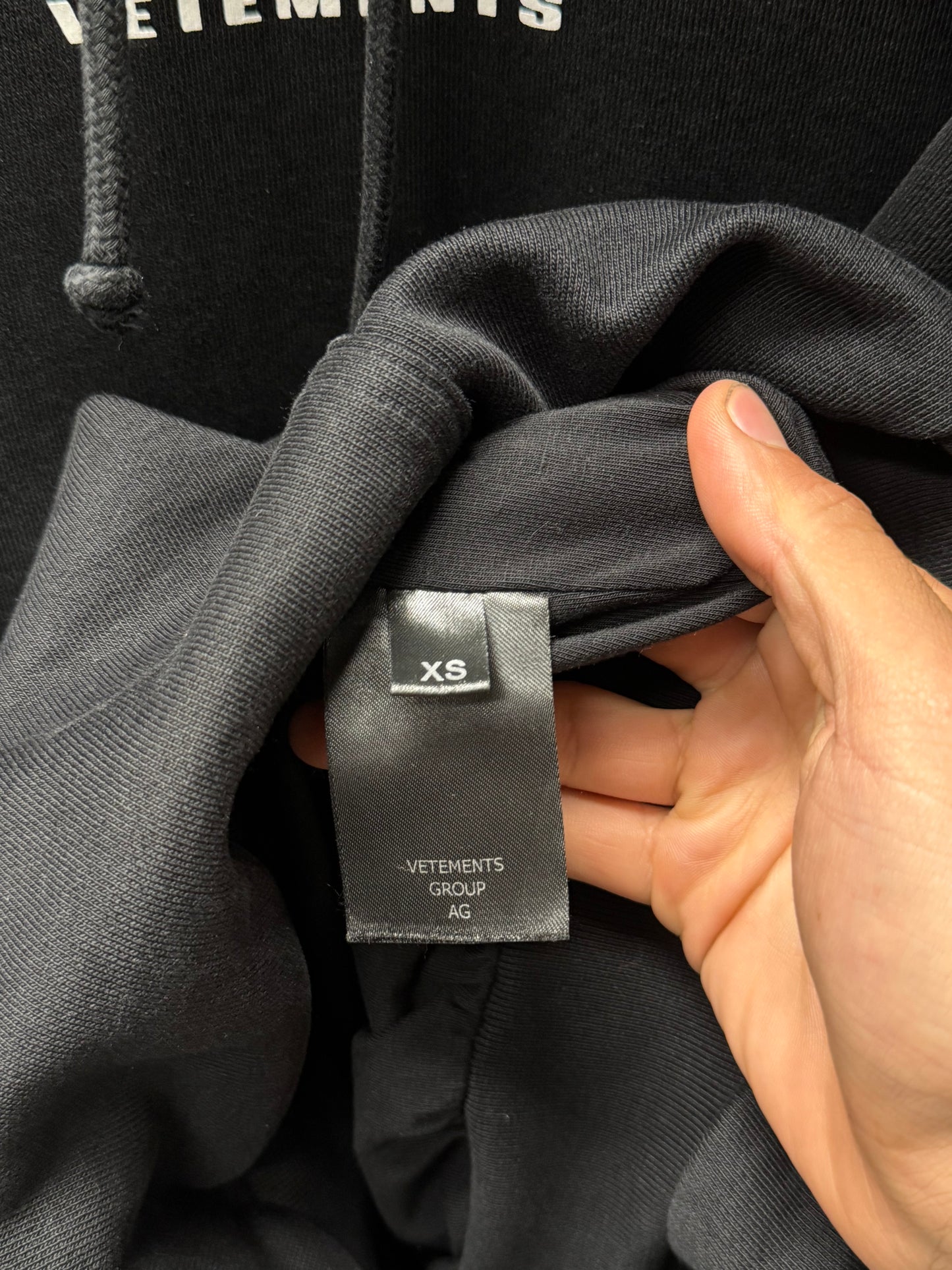 Vetements ‘Oval Logo’ Heavyweight Cotton Black Oversized Hoodie