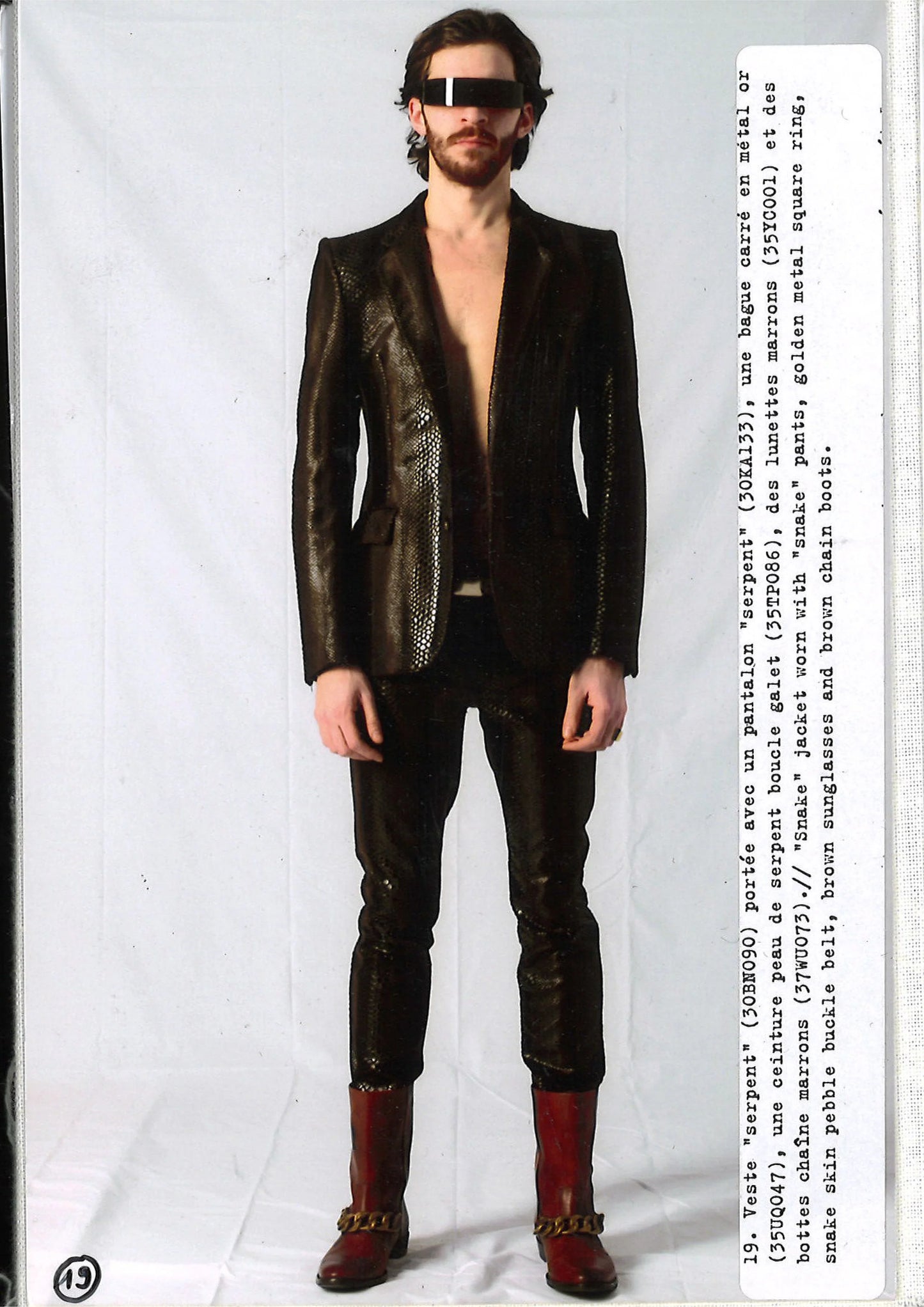 AW2008 Maison Martin Margiela Snakeskin Appliqué Denim