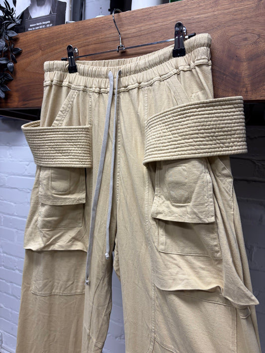 Rick Owens ‘Creatch’ Parchment Wide Leg Drawstring Sweatpants