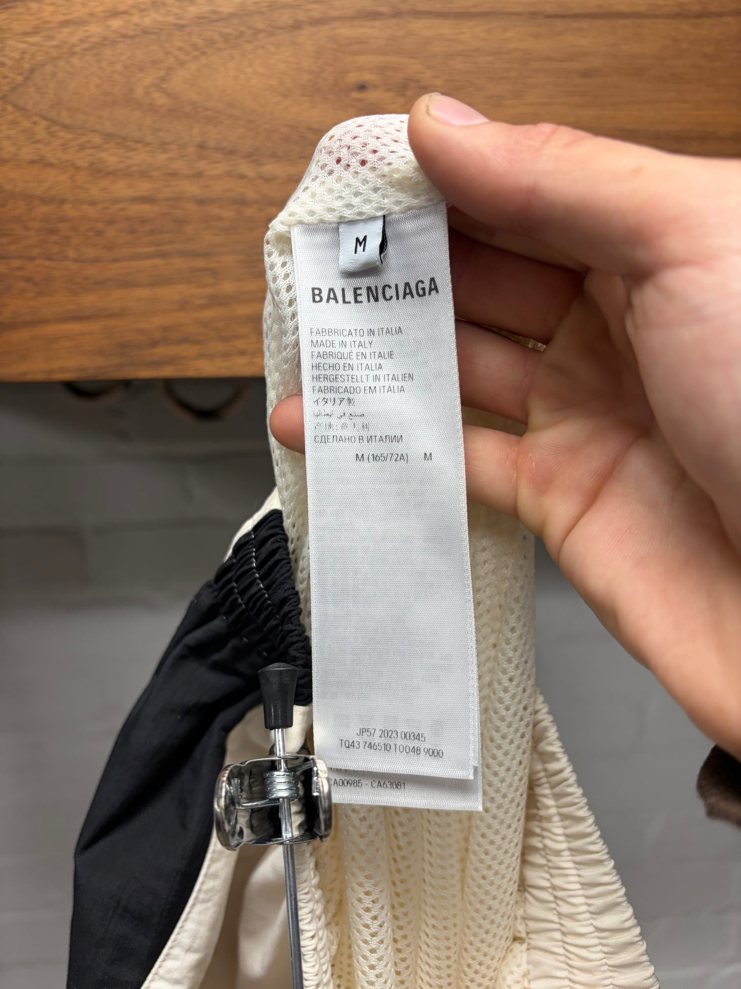 2023 Balenciaga ‘3B Sports Logo’ White/Blue Wide Leg Track Pants