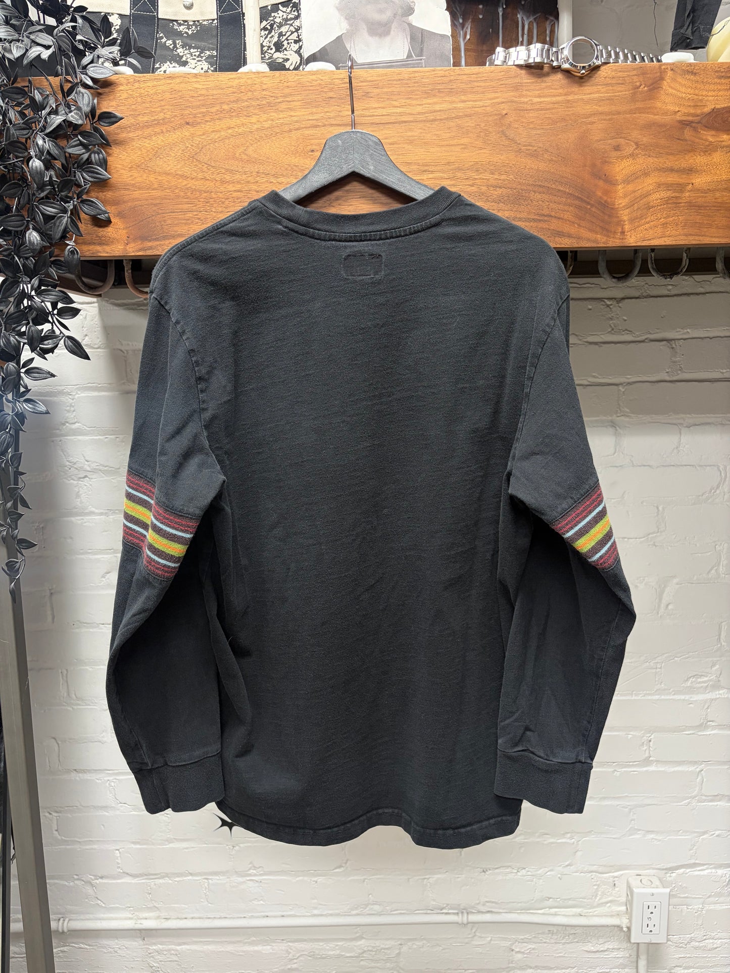 AW2018 Supreme ‘Striped Knit’ Black Cotton Long Sleeve Shirt