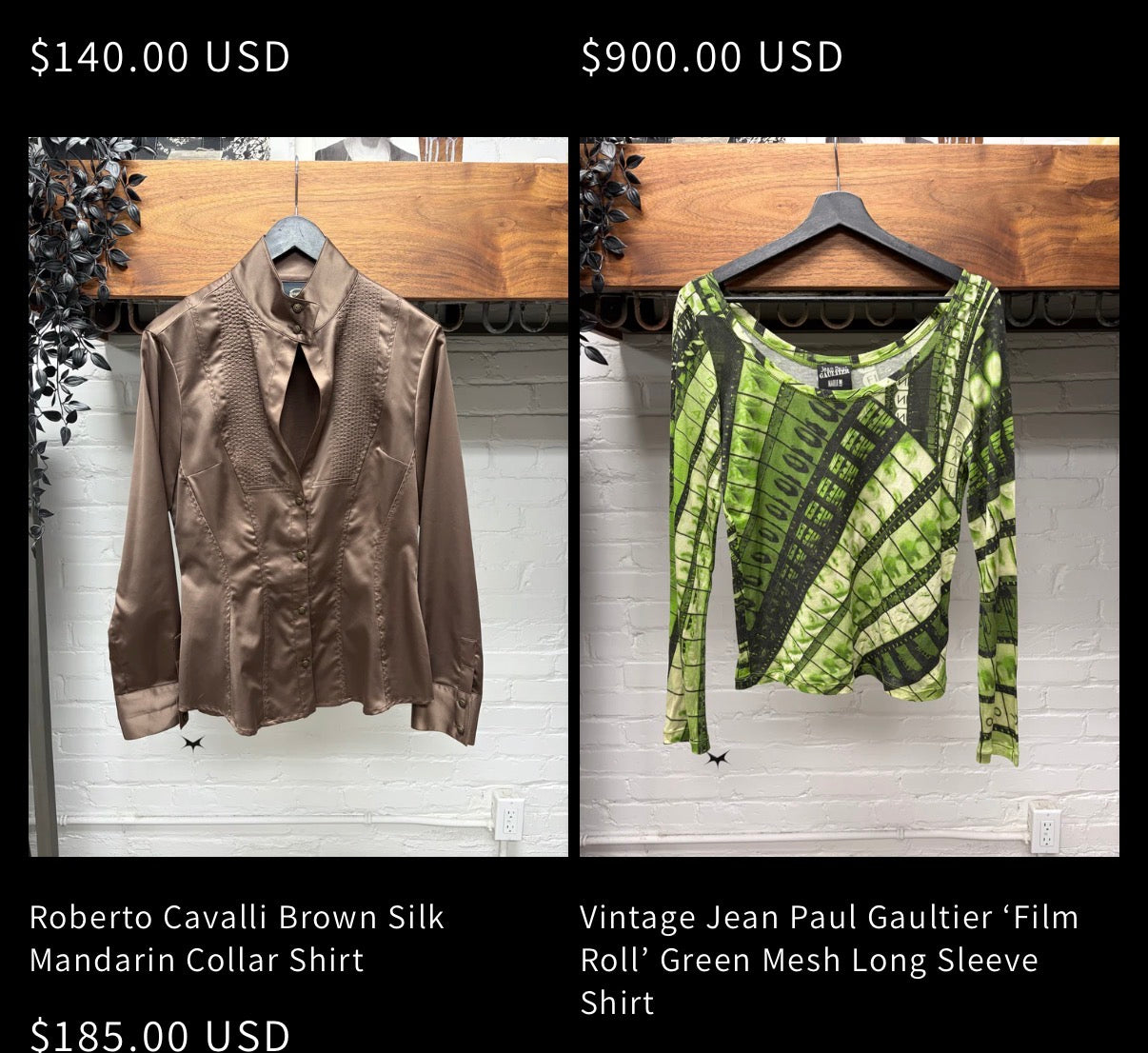 Roberto Cavalli Brown Silk Mandarin Collar Shirt