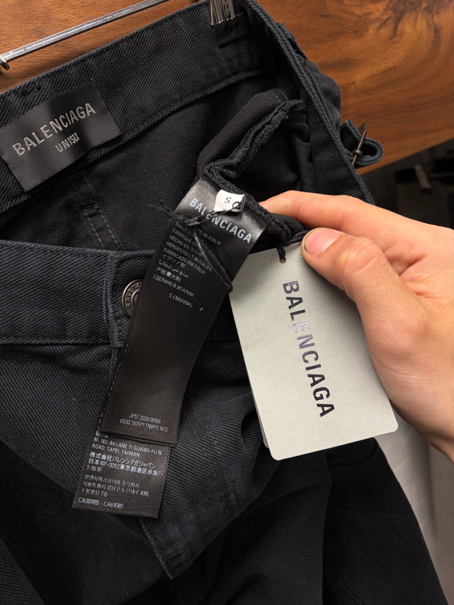 AW2024 Balenciaga ‘Heavyweight Carpenter’ Overwashed Blue Wide Leg Denim