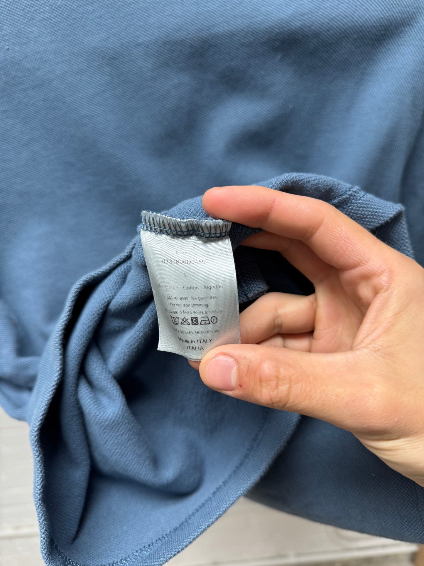 Dior x Stussy Chenille Patch Appliqué Blue Polo