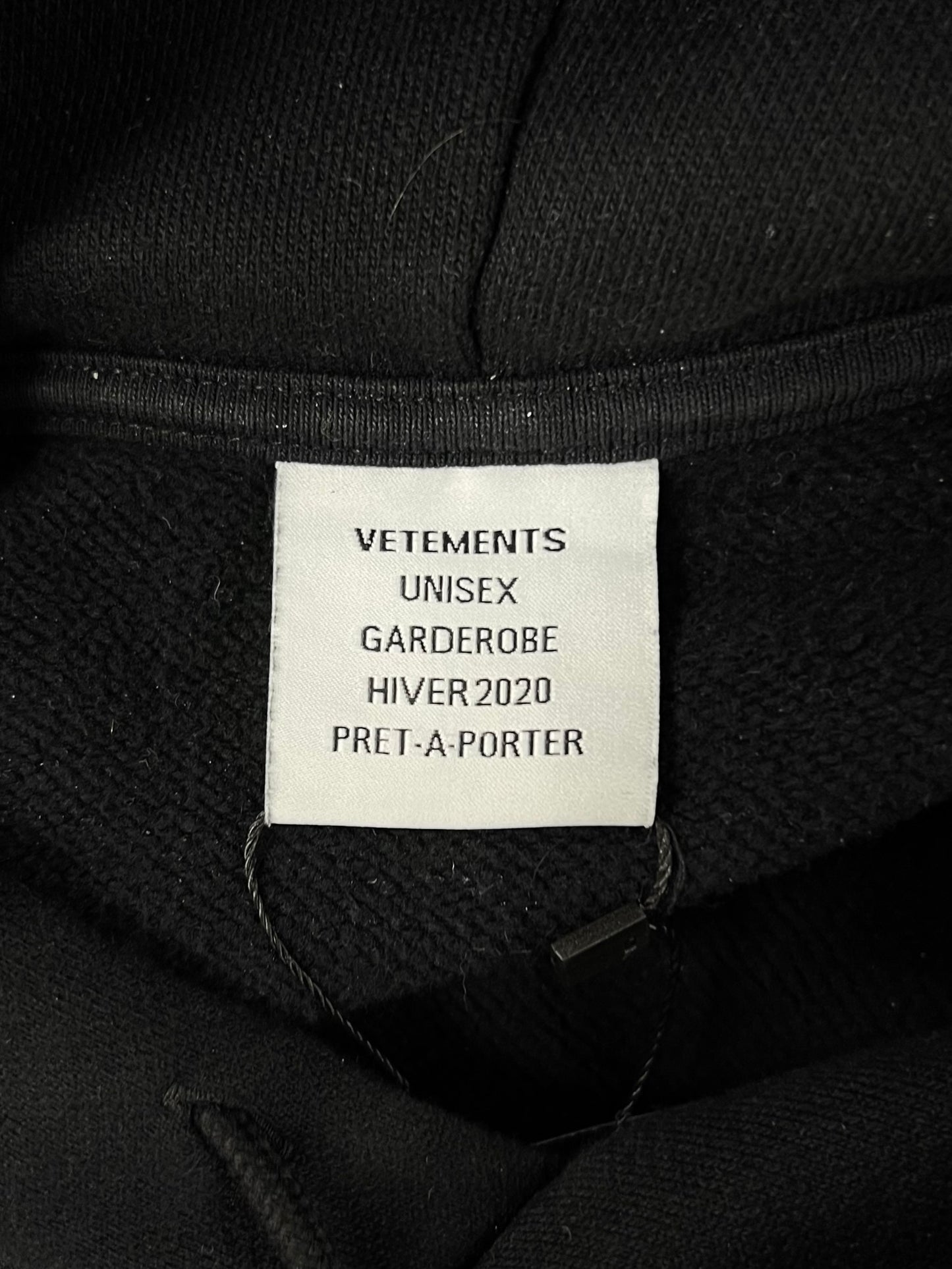 AW20 Vetements ‘Silk Road’ Embroidered Black Oversized Hoodie
