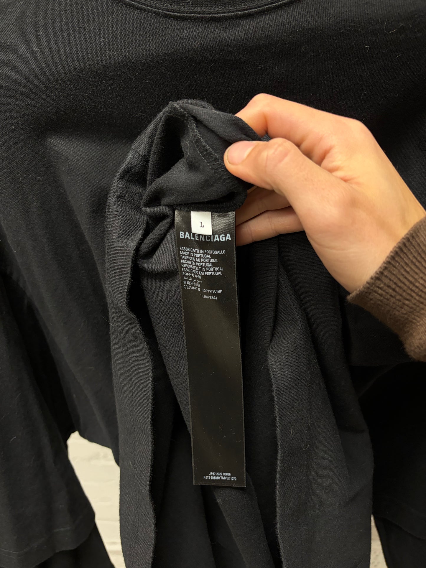 2022 Balenciaga ‘WFD’ World Food Programme Layered Black Long Sleeve Shirt