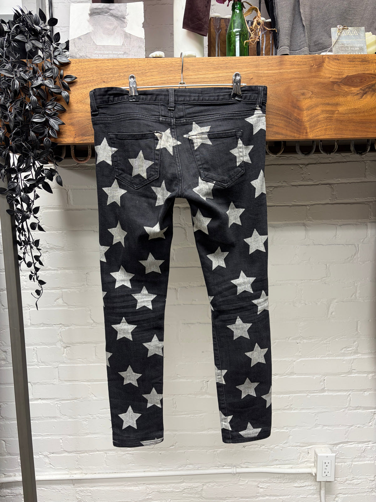 2015 Saint Laurent by Hedi Slimane ‘D01’ Star Print Black Skinny Jeans