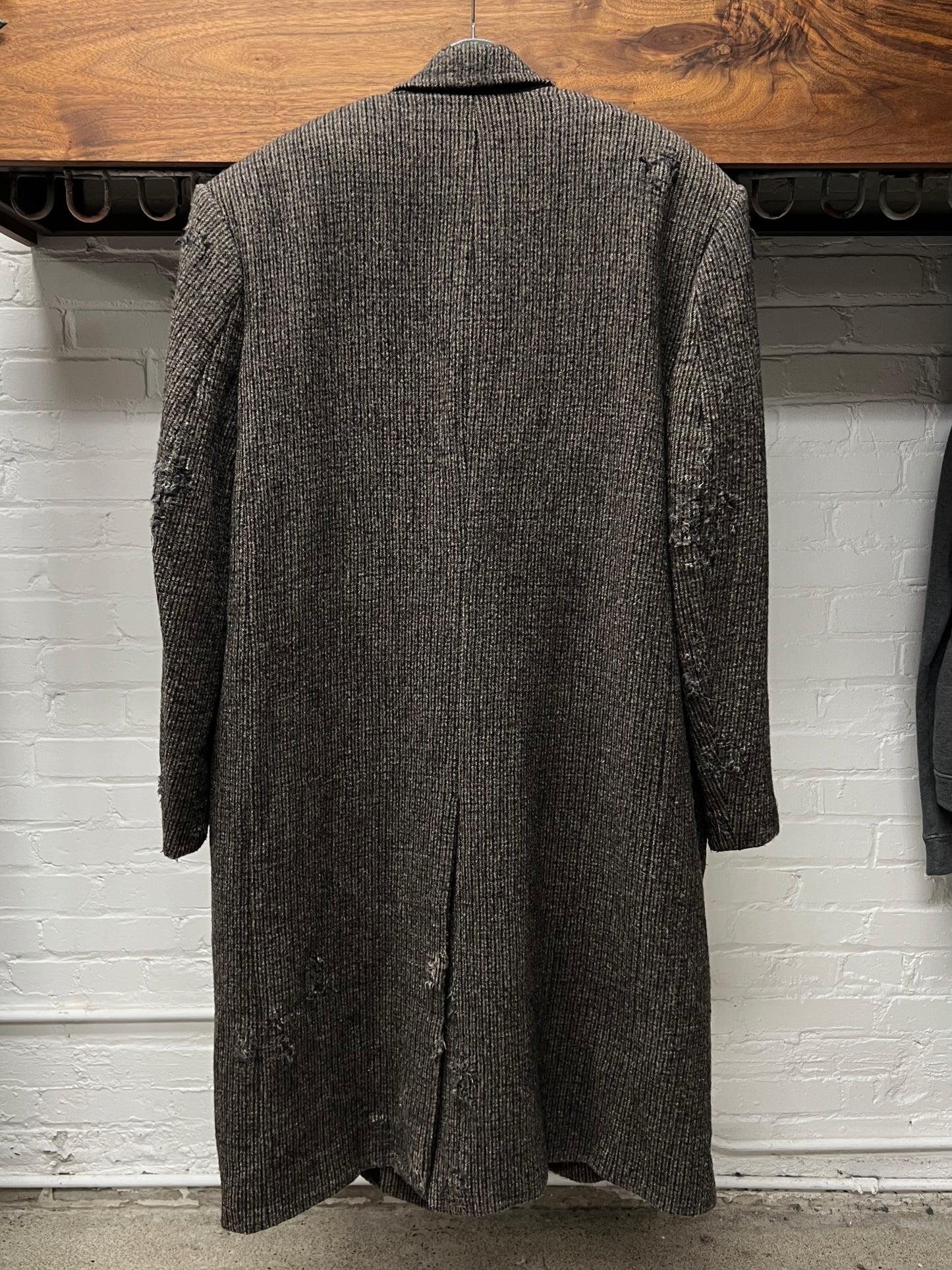 SS2021 Balenciaga Oversized ‘Shoulder-Pad’ Wool/Tweed Distressed Overcoat
