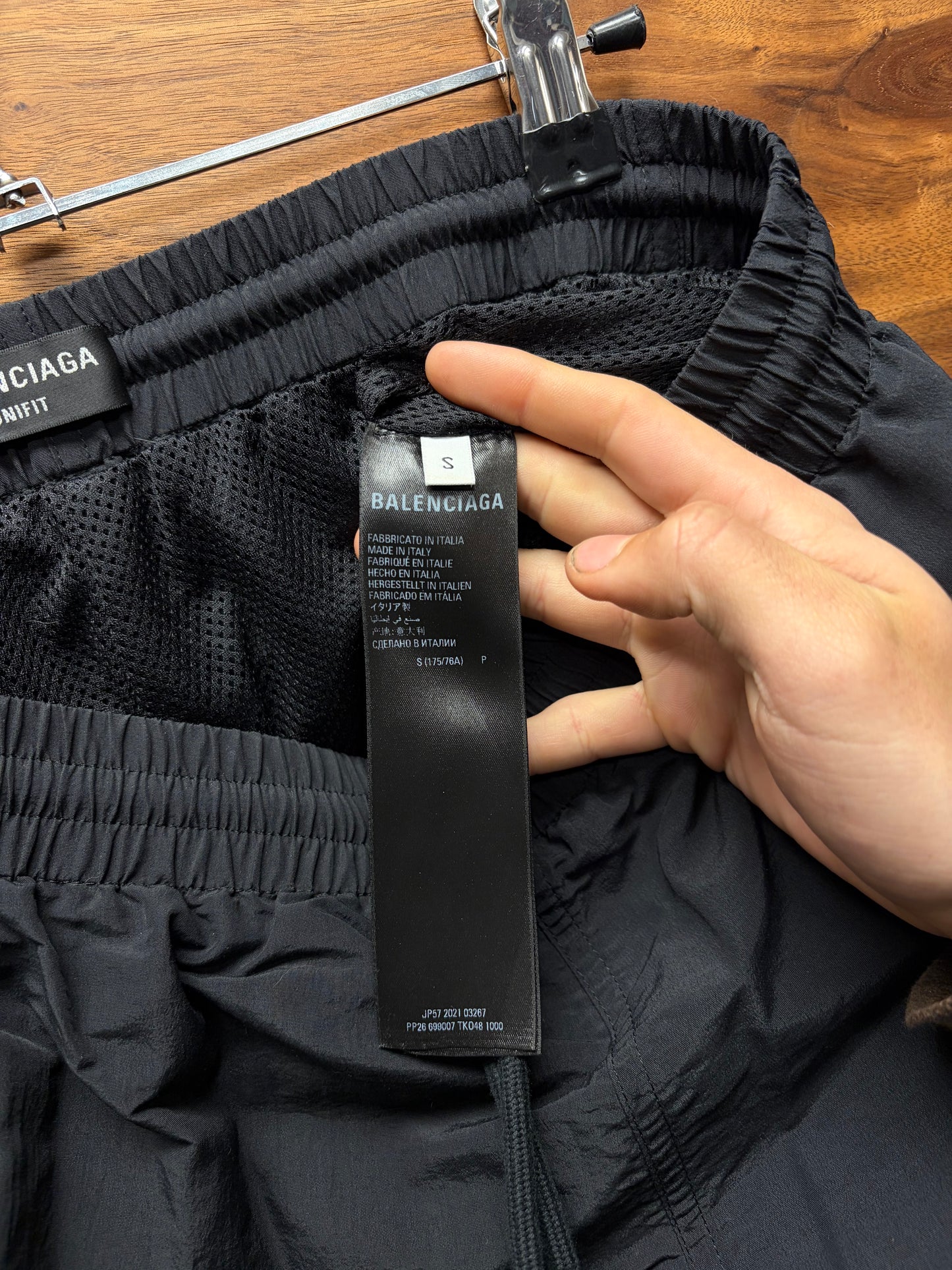 2021 Balenciaga ‘3B Sports Icon’ Logo Black Striped Track Pants