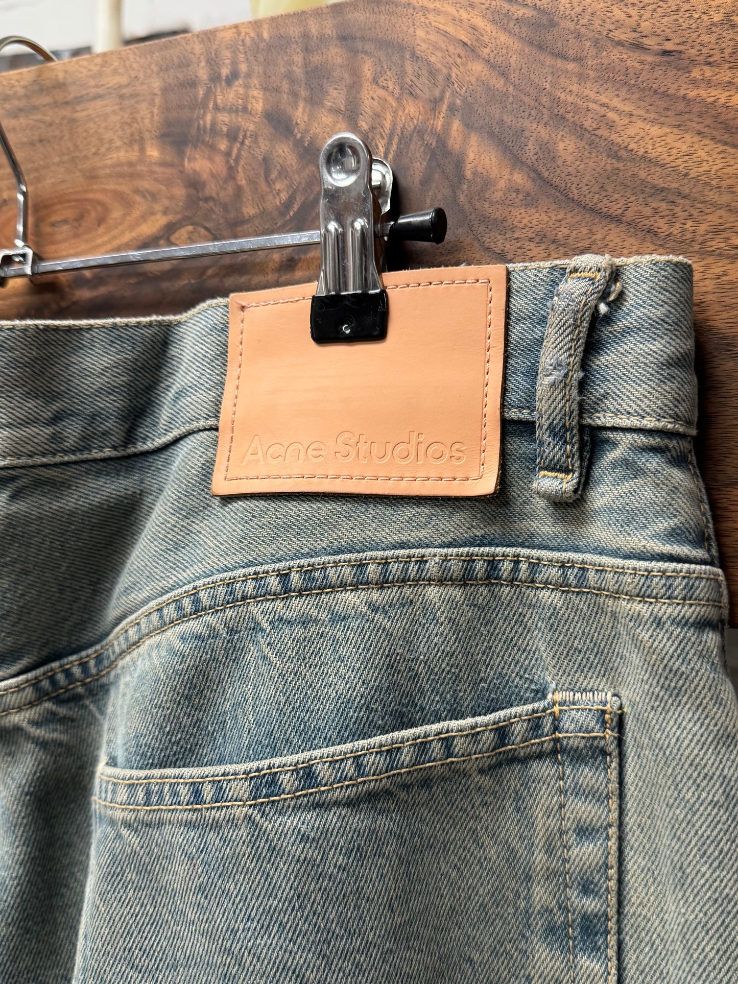 Acne Studios Stone Washed Blue Flared Leg Denim