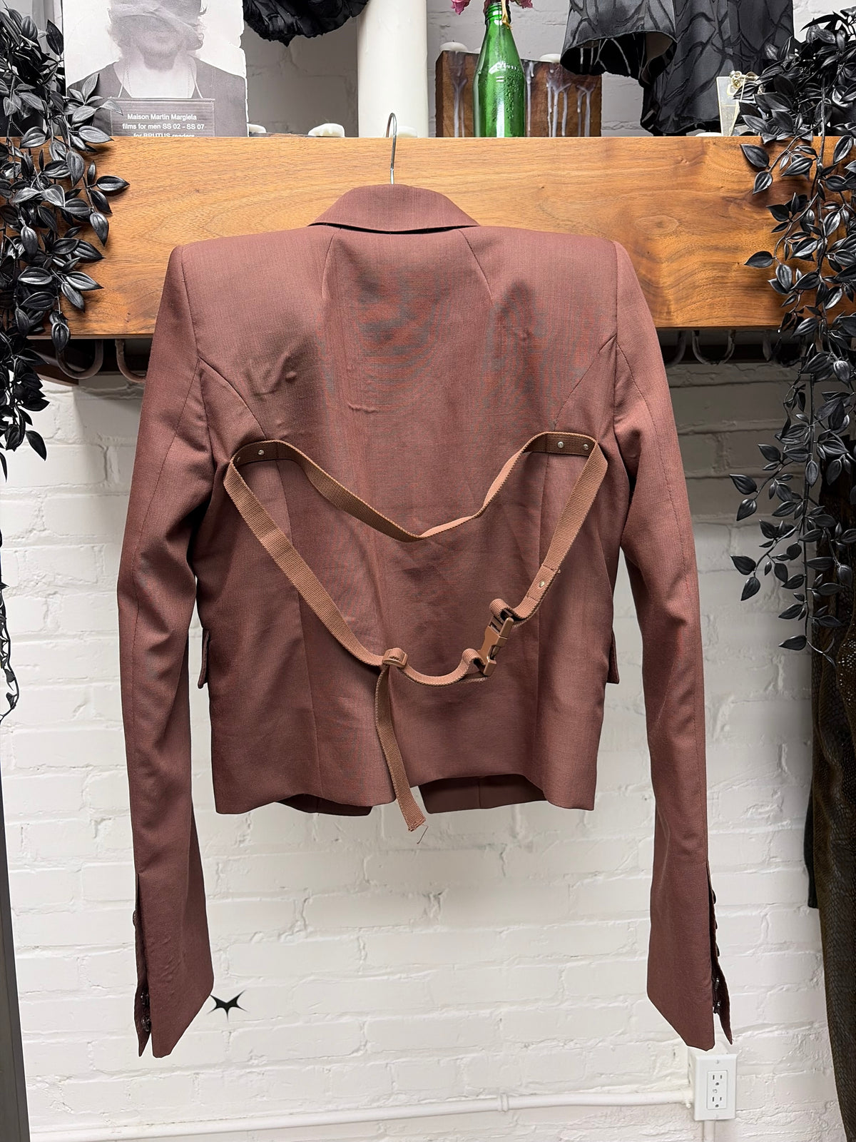 SS2021 Rick Owens ‘Phlegethon’ Shoulder Padded ‘Alice’ Bondage Blazer