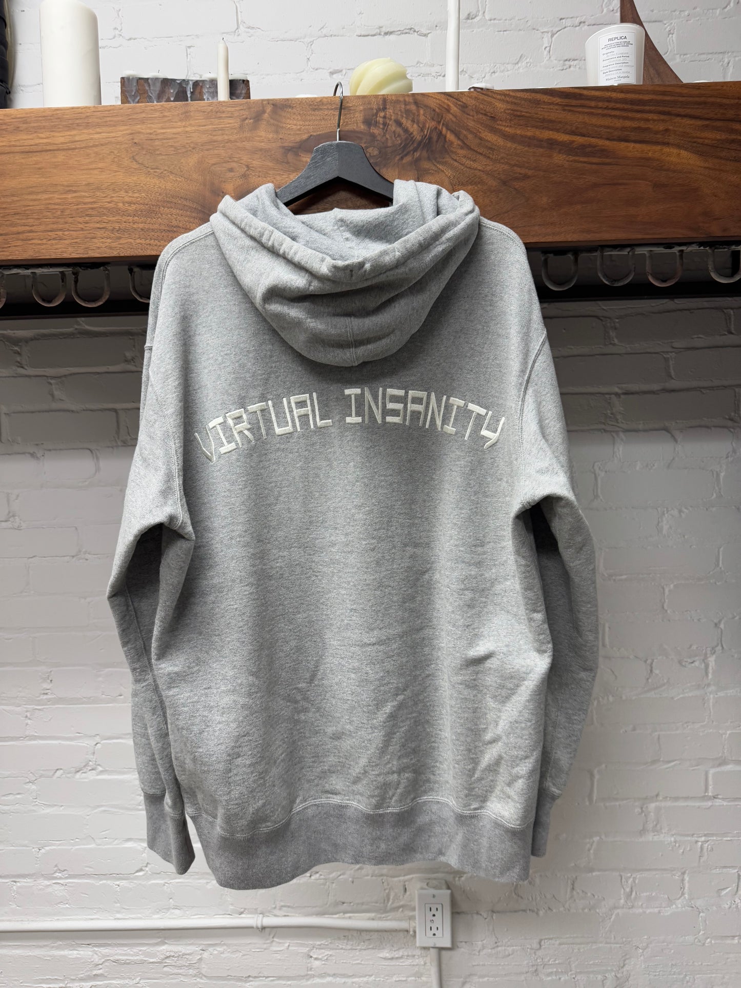 AW2022 Junya Watanabe ‘Virtual Insanity’ Grey Cotton Pullover Hoodie