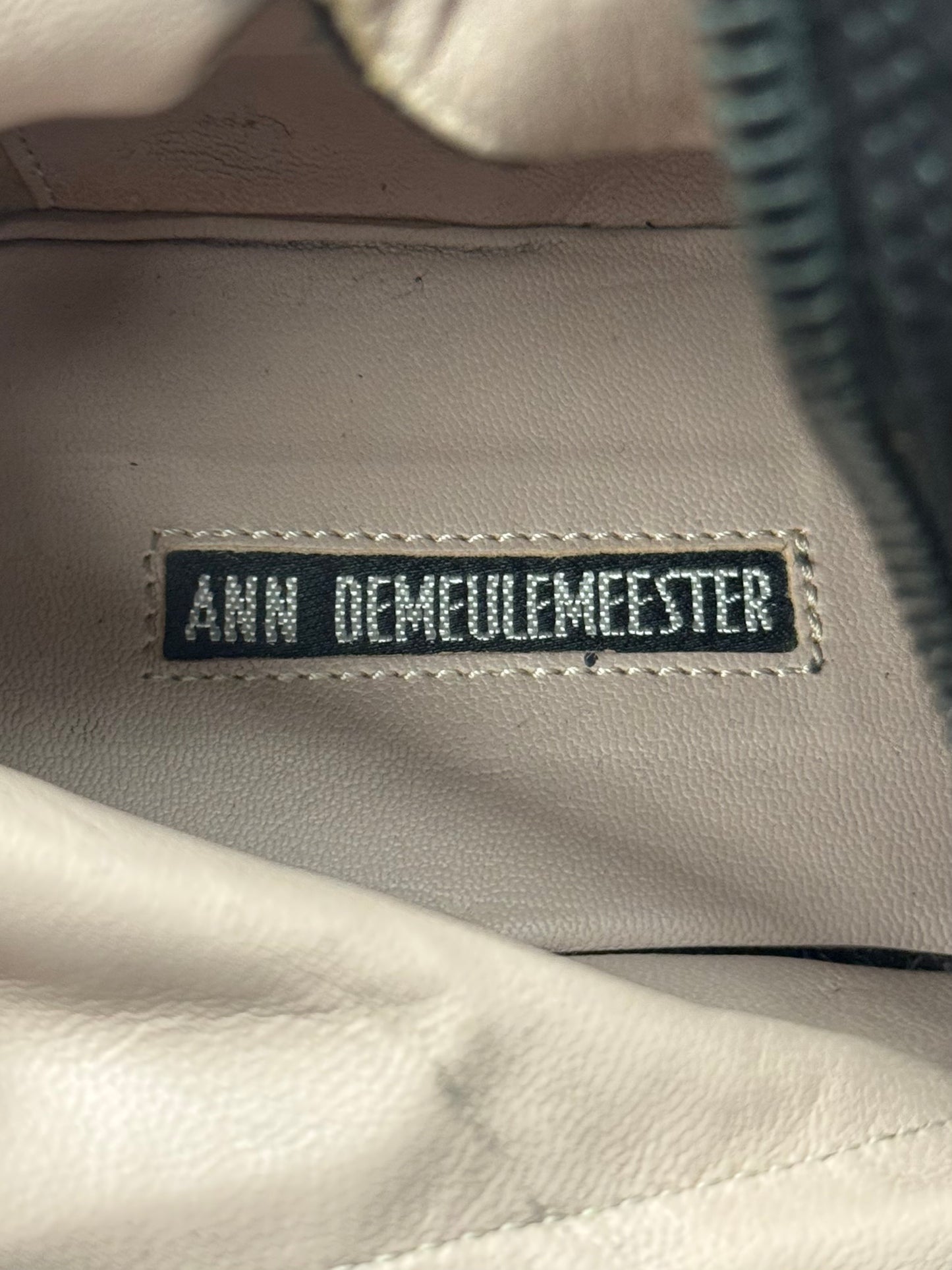 Ann Demeulemeester Black Blistered Suede Crepe Sole ‘Boxing’ Boots