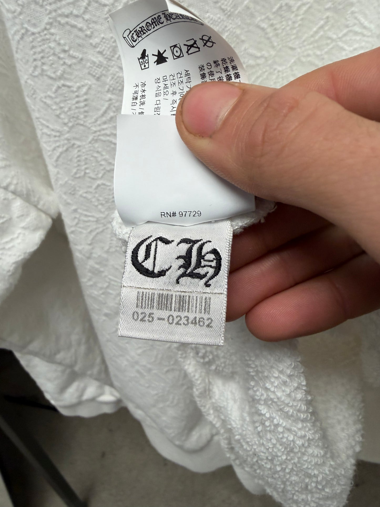 Chrome Hearts Towel Jacquard Plus Cross White Pullover Crewneck