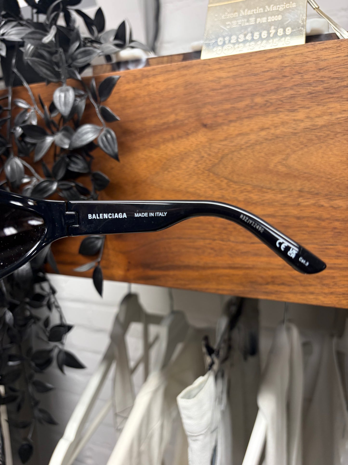 Balenciaga ‘Bat’ Gloss Black Sunglasses