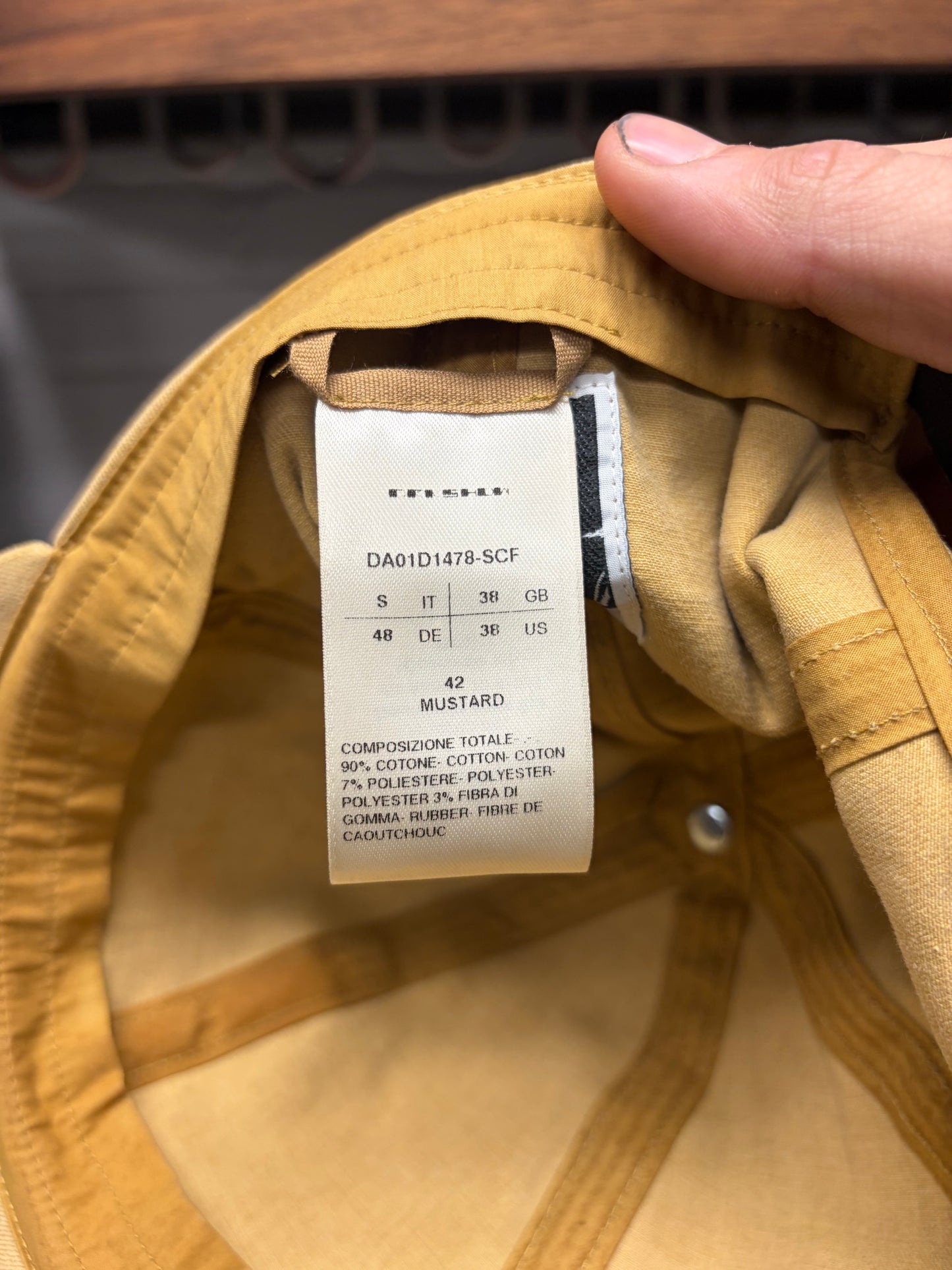 Rick Owens DRKSHDW ‘Mustard’ Dark Yellow Strap Back Hat