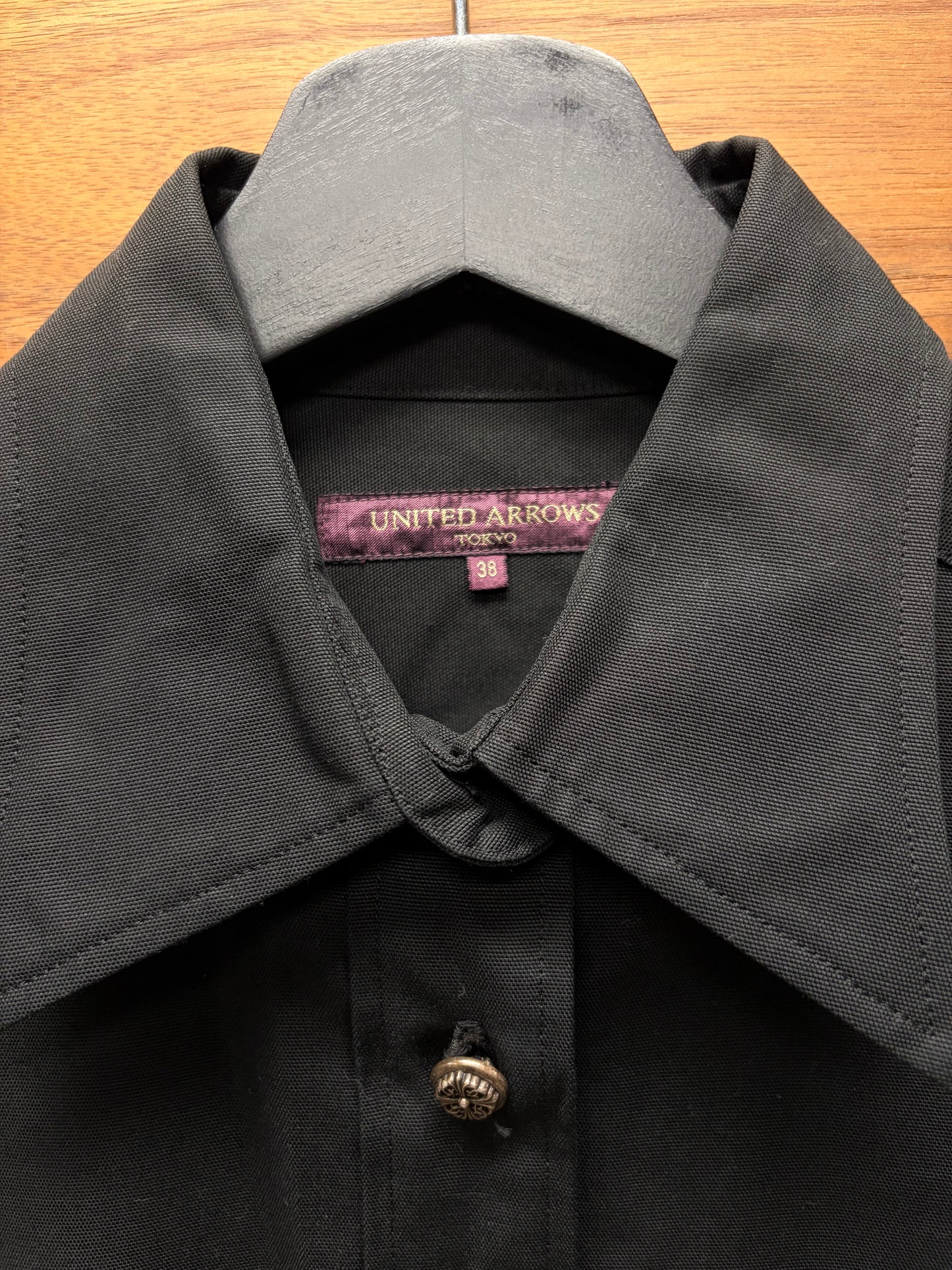 Vintage 90s Chrome Hearts x United Arrows Custom Order Leather Cross Patch Button Up Shirt