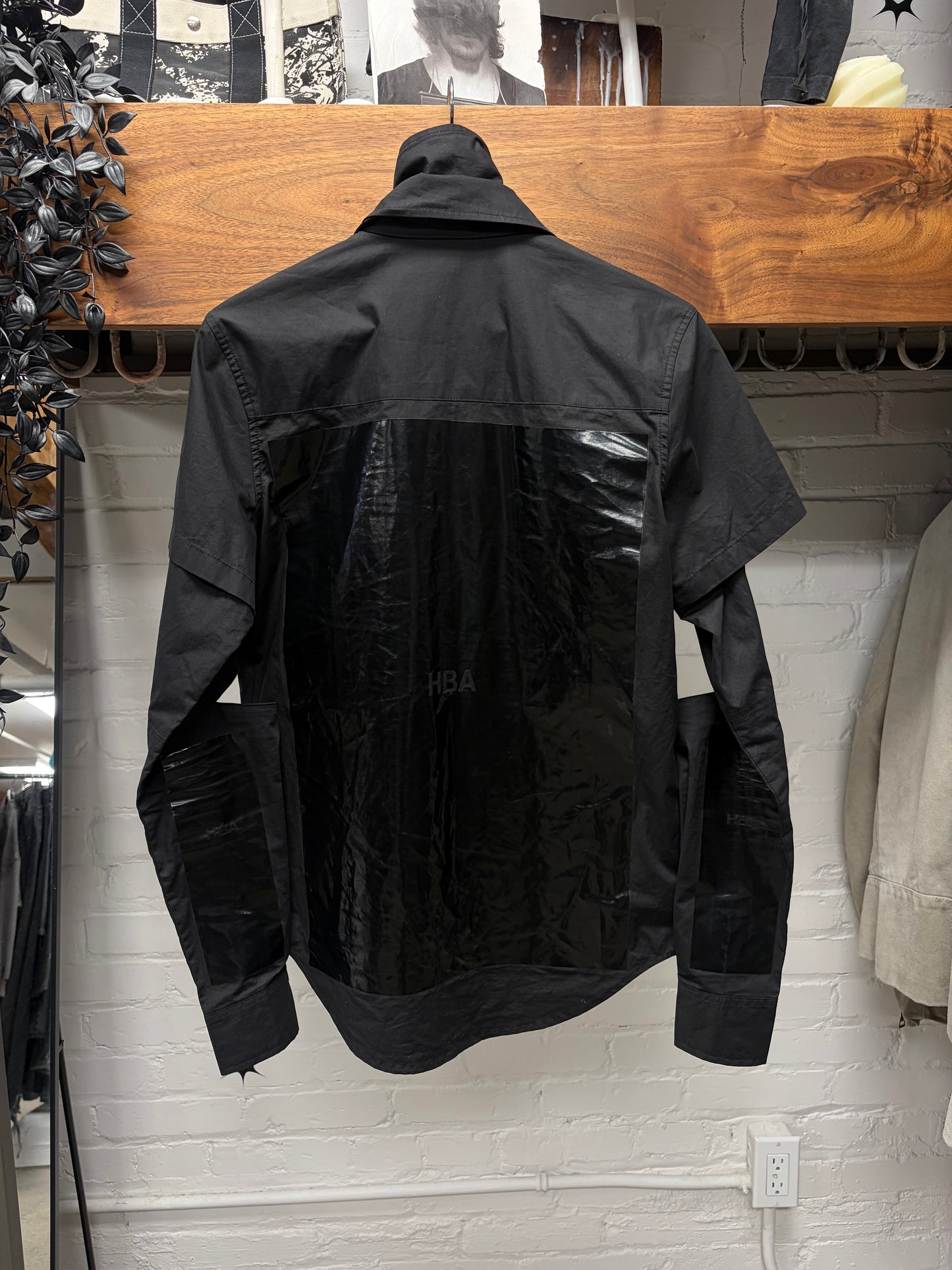Hood by Air ‘Triple Collar’ Wax Panelled Black Track Jacket