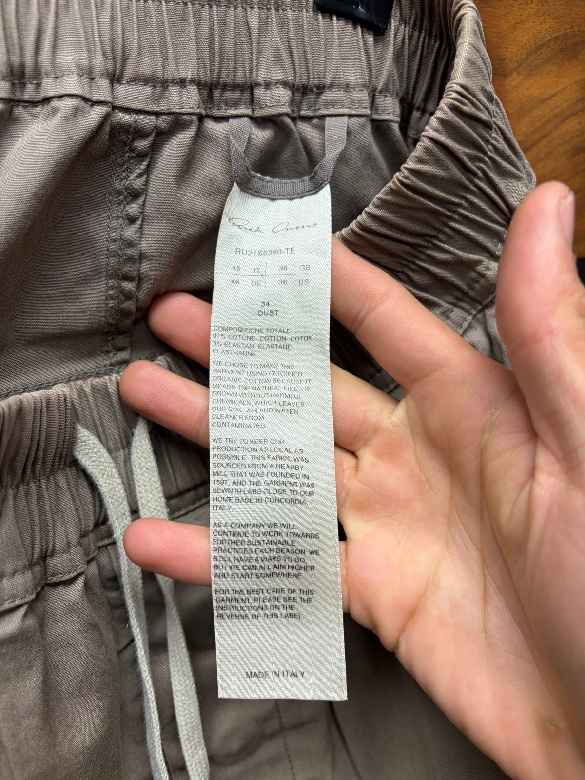 SS2021 Rick Owens ‘Phlegethon’ Dust Drop Crotch Drawstring Pants