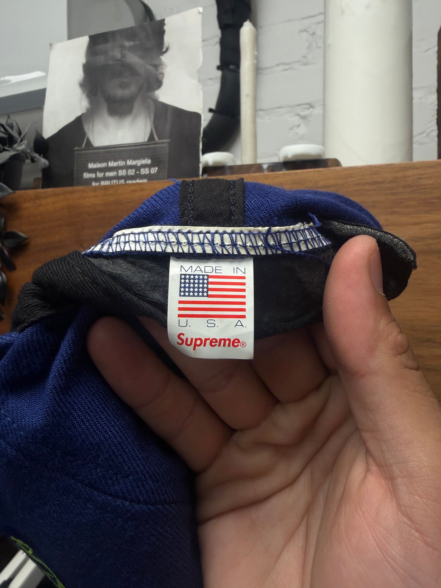 SS2017 Supreme ‘Warp Logo’ Blue Strap-Back Hat
