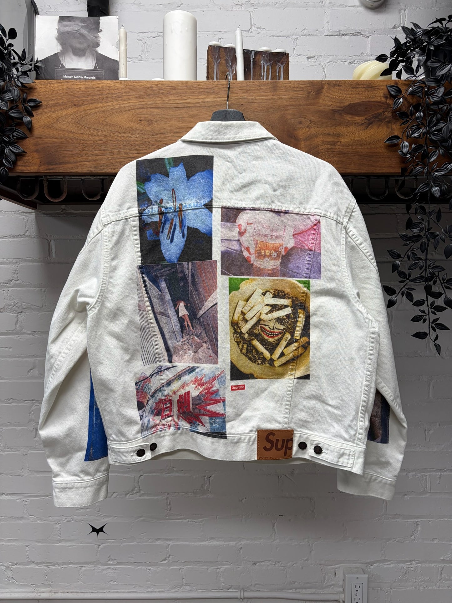 SS2022 Supreme x Diado Moriyama ‘Patchwork Collage’ White Denim Trucker Jacket