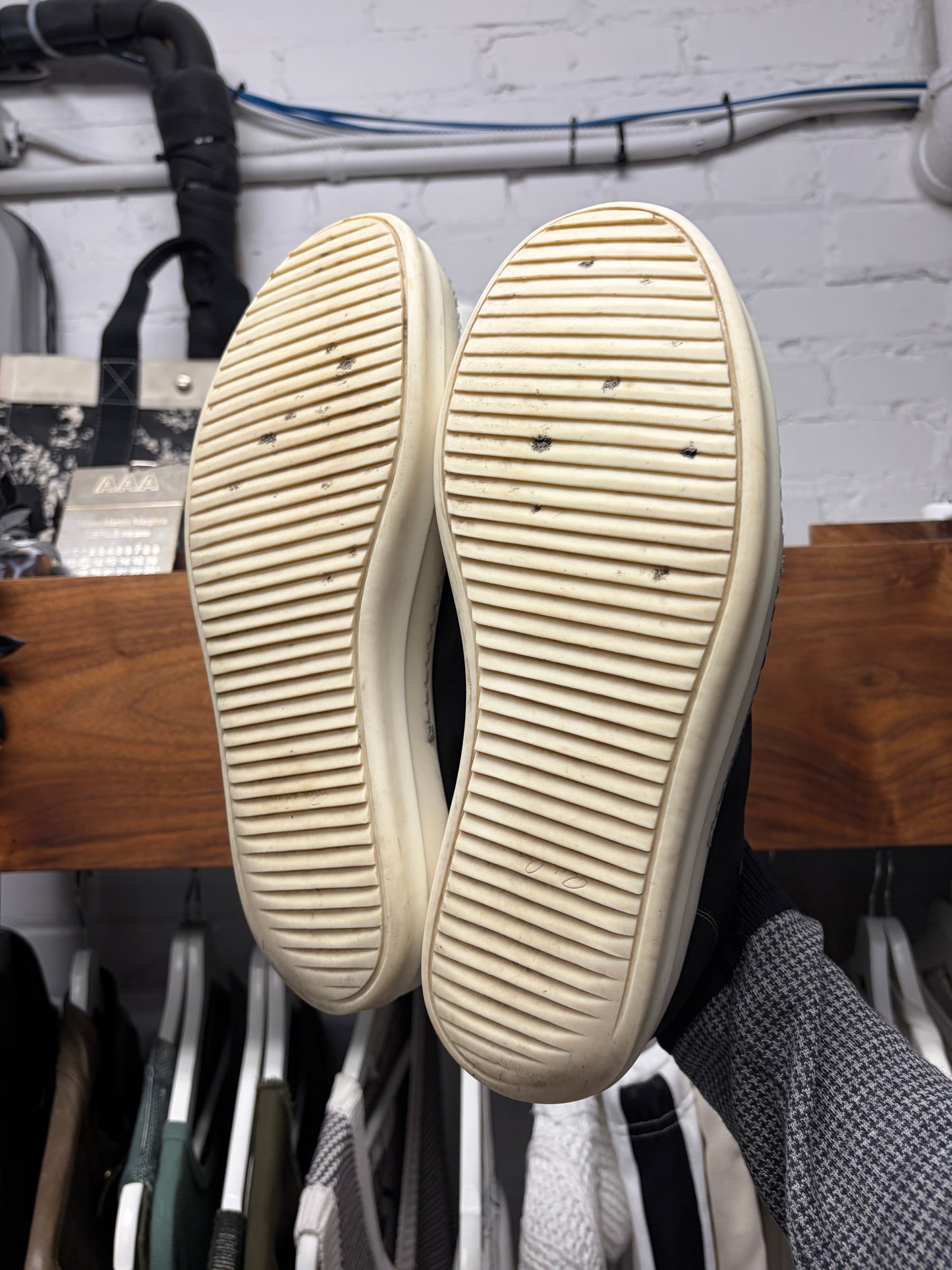 Rick Owens Mainline Black/Milk ‘Vans’ Low Top Sneakers