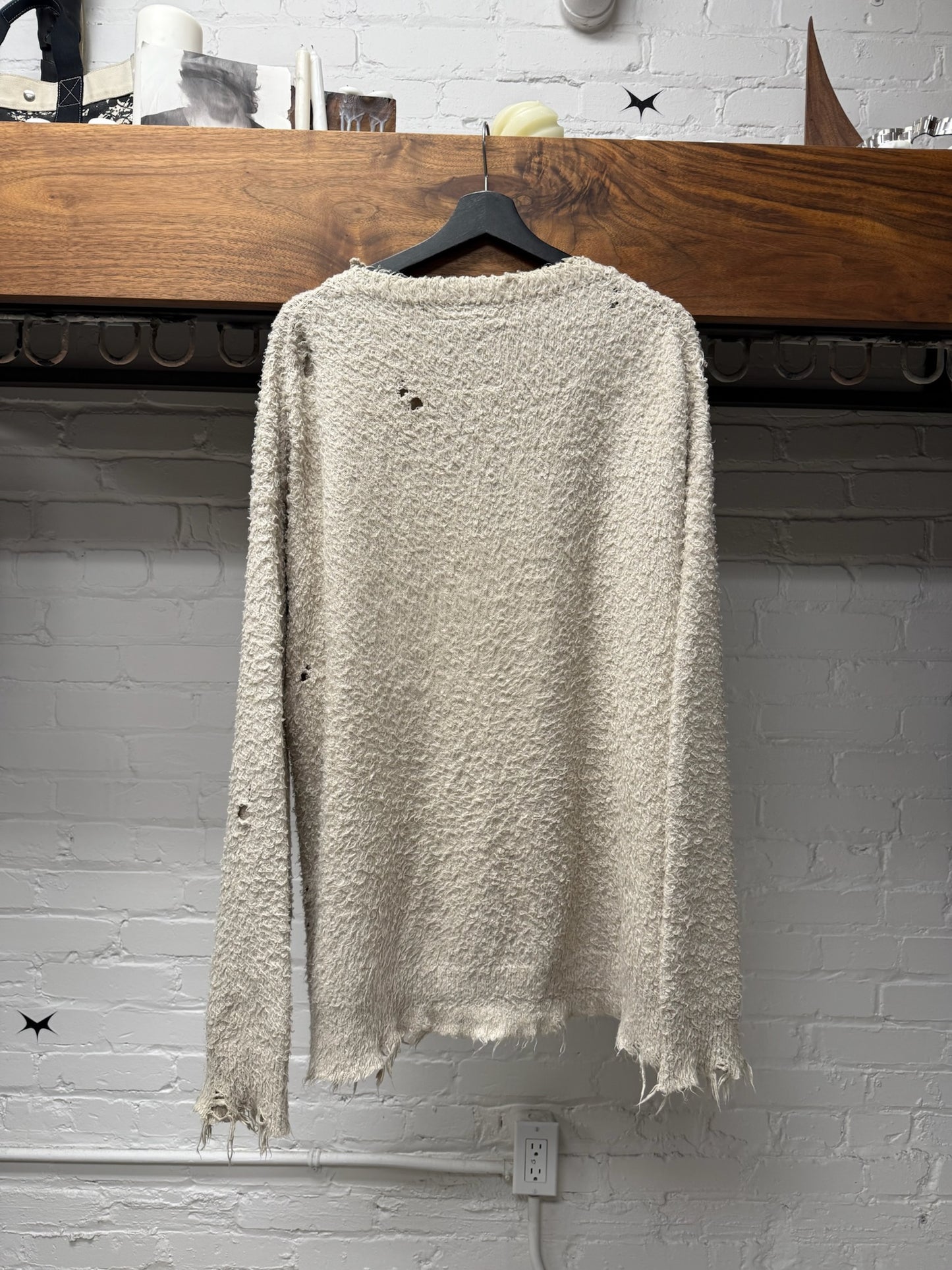 Maison Mihara Yasuhiro Brushed Cotton Cream Knit Sweater