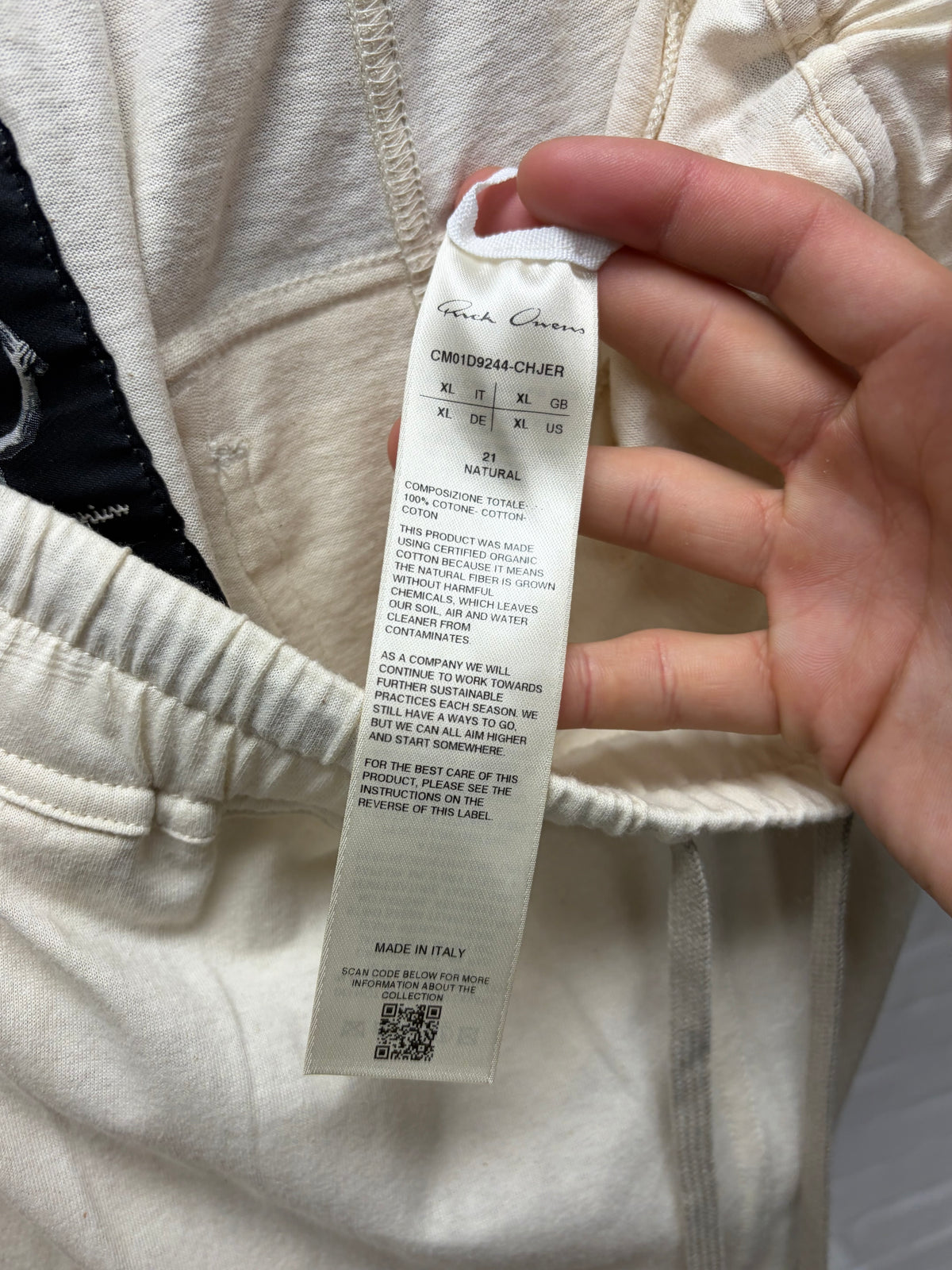 Rick Owens x Champion Milk Drop Crotch Drawstring Pants