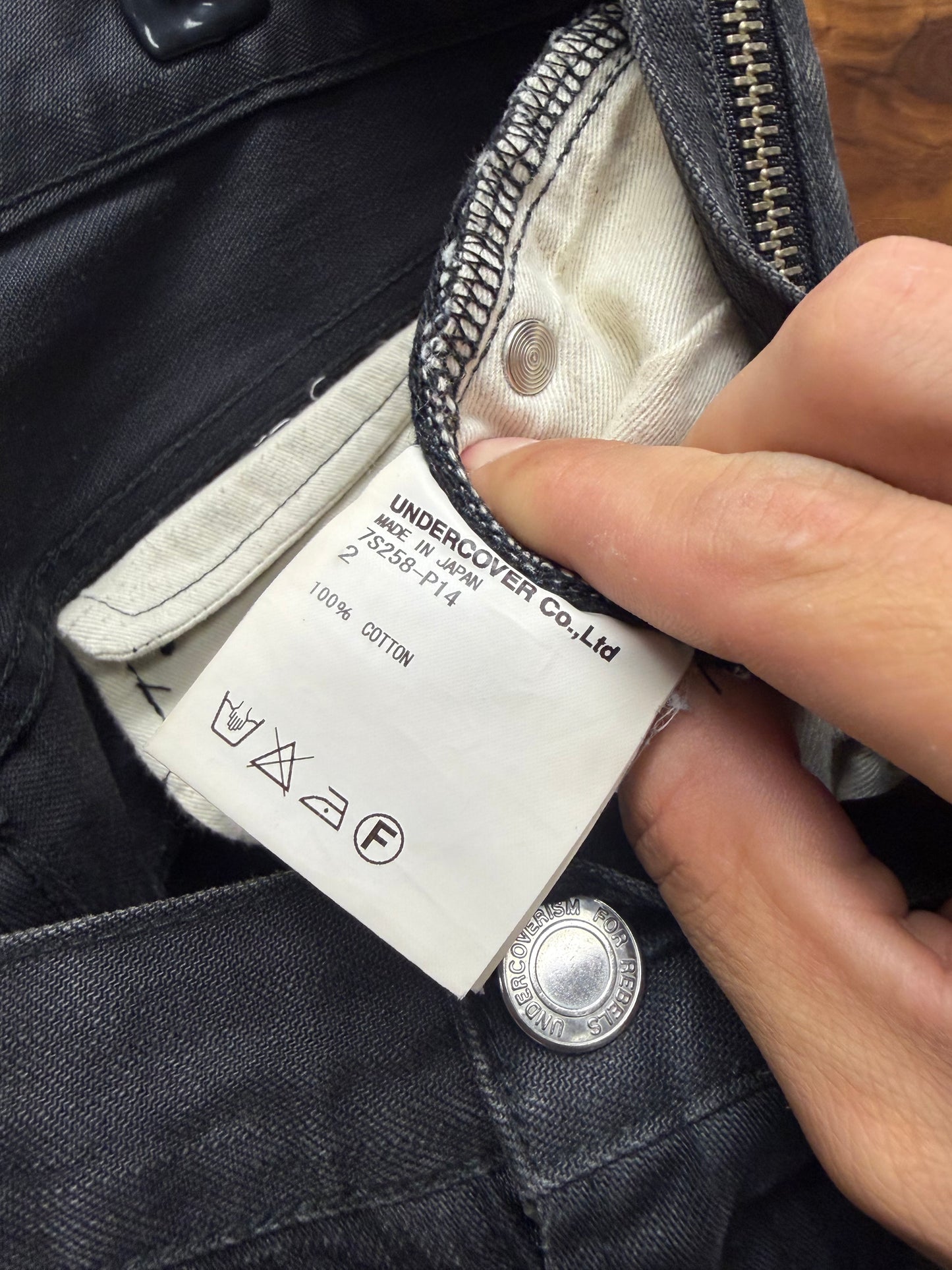 SS2007 Undercover ‘Purple’ Zipper Waist Detailed Black Skinny Jeans