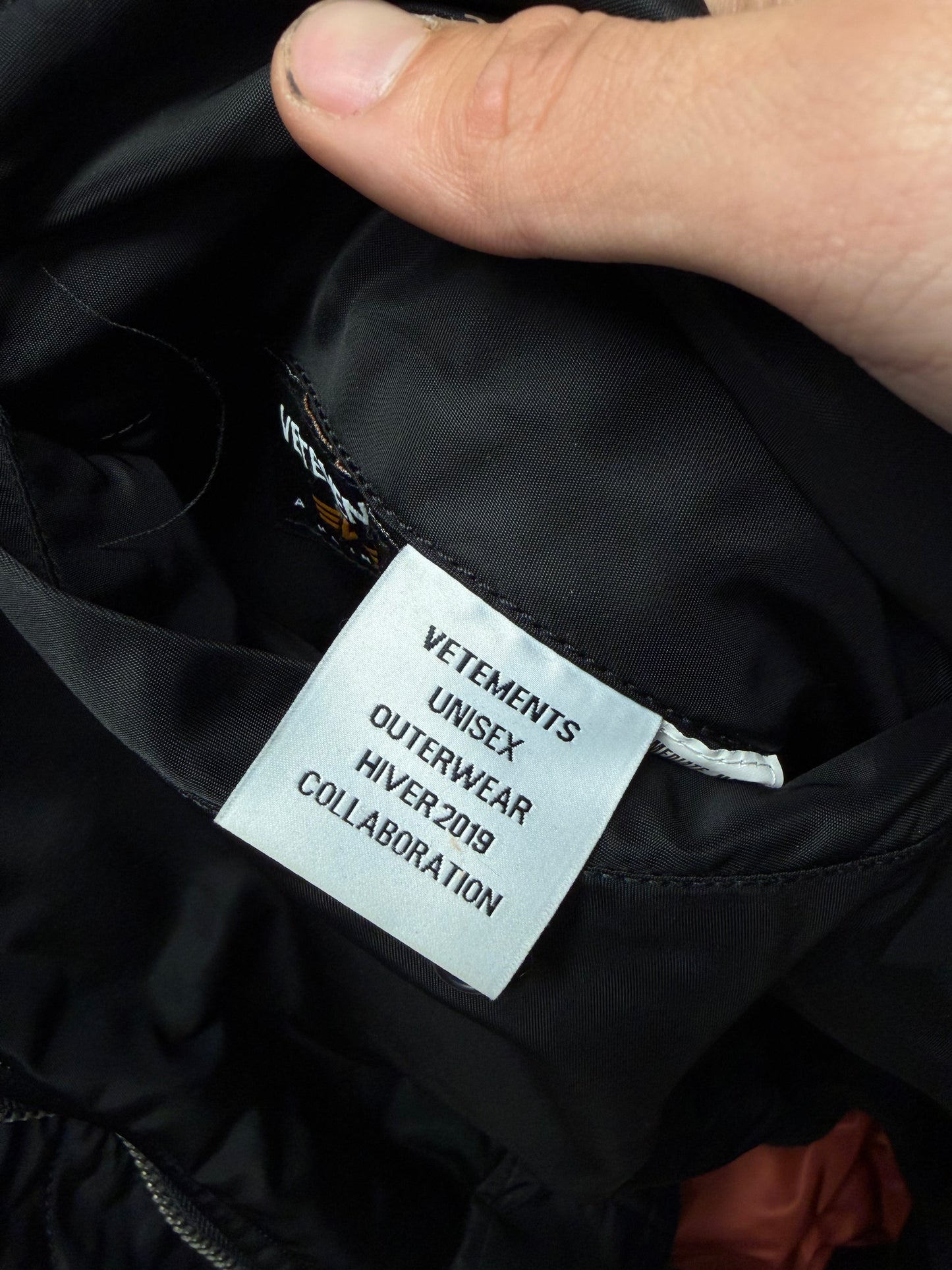 AW2019 Vetements x Alpha Industries ‘Racing’ Moto Patched Bomber Jacket