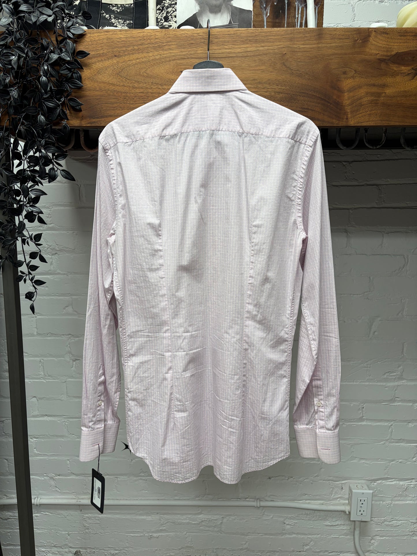 2009 Prada Pink Gingham Cotton Button Up-Shirt