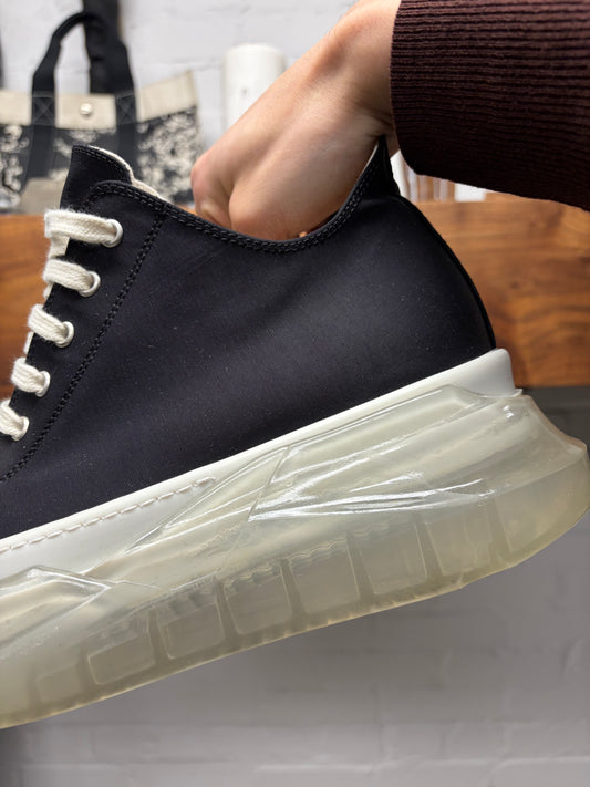 Rick Owens ‘Abstract Sole’ Black Canvas Low Top Sneakers