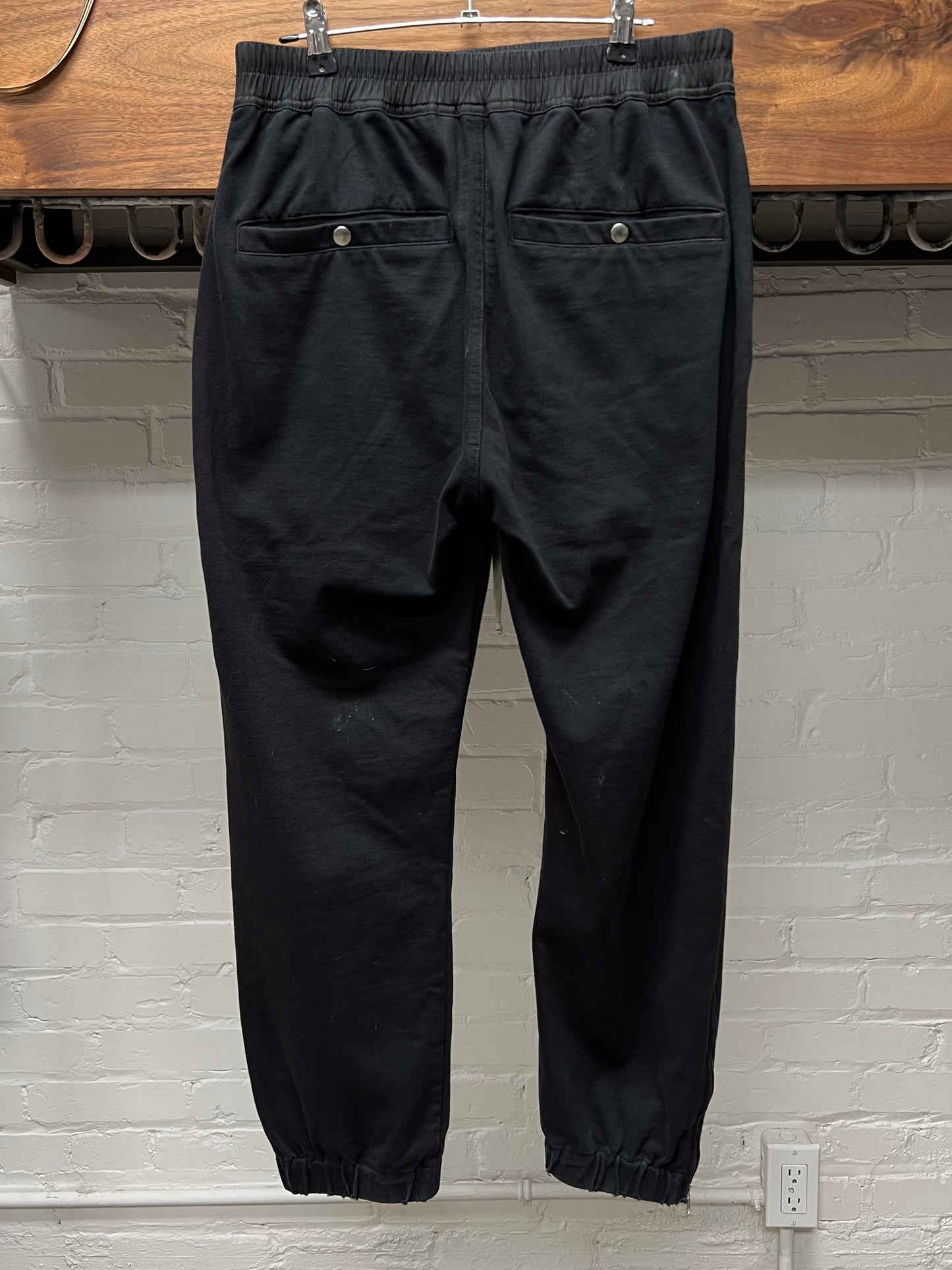 AW2021 Rick Owens ‘Gethsemane’ Black Zip Opening Pants