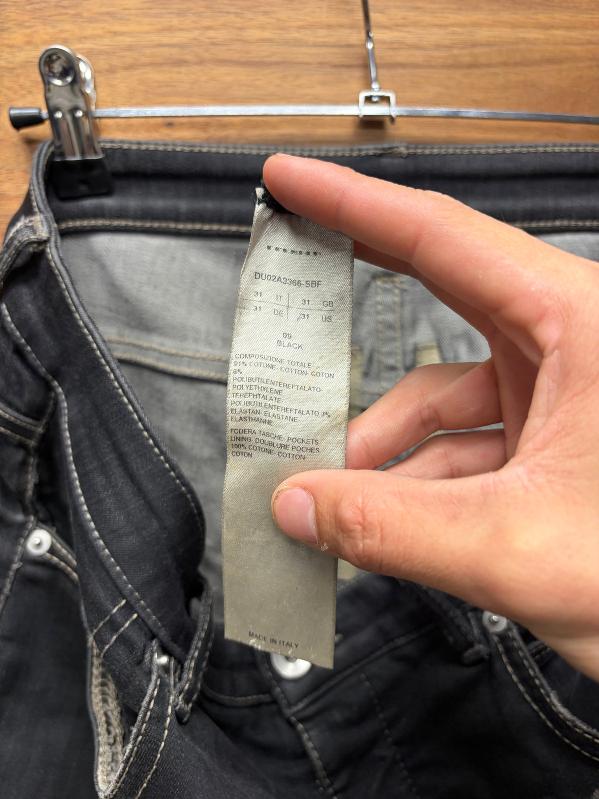 Rick Owens Waxed ‘Detroit Cut’ Black Skinny Jeans